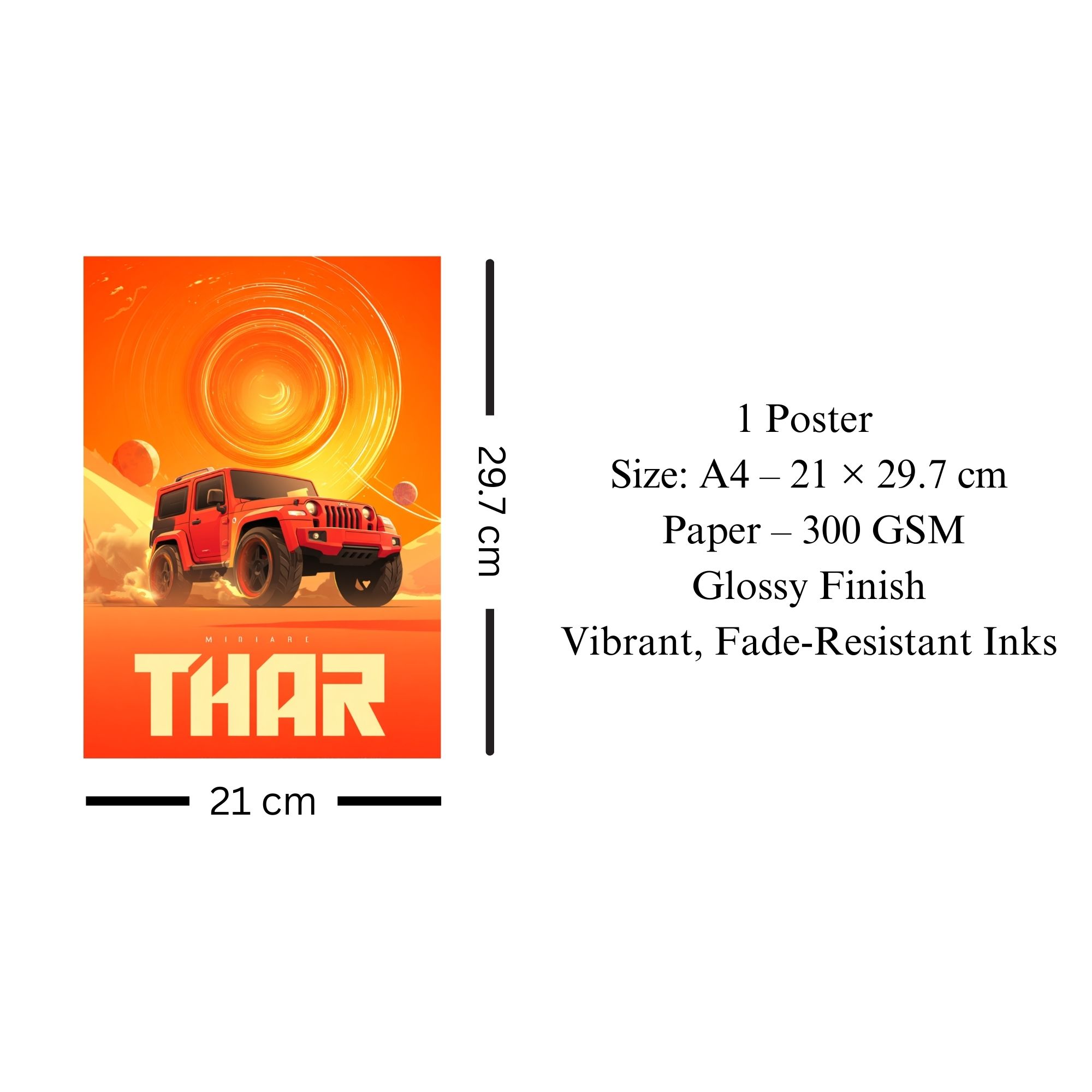 Mahindra Thar Cosmic Desert Poster A4 image 3