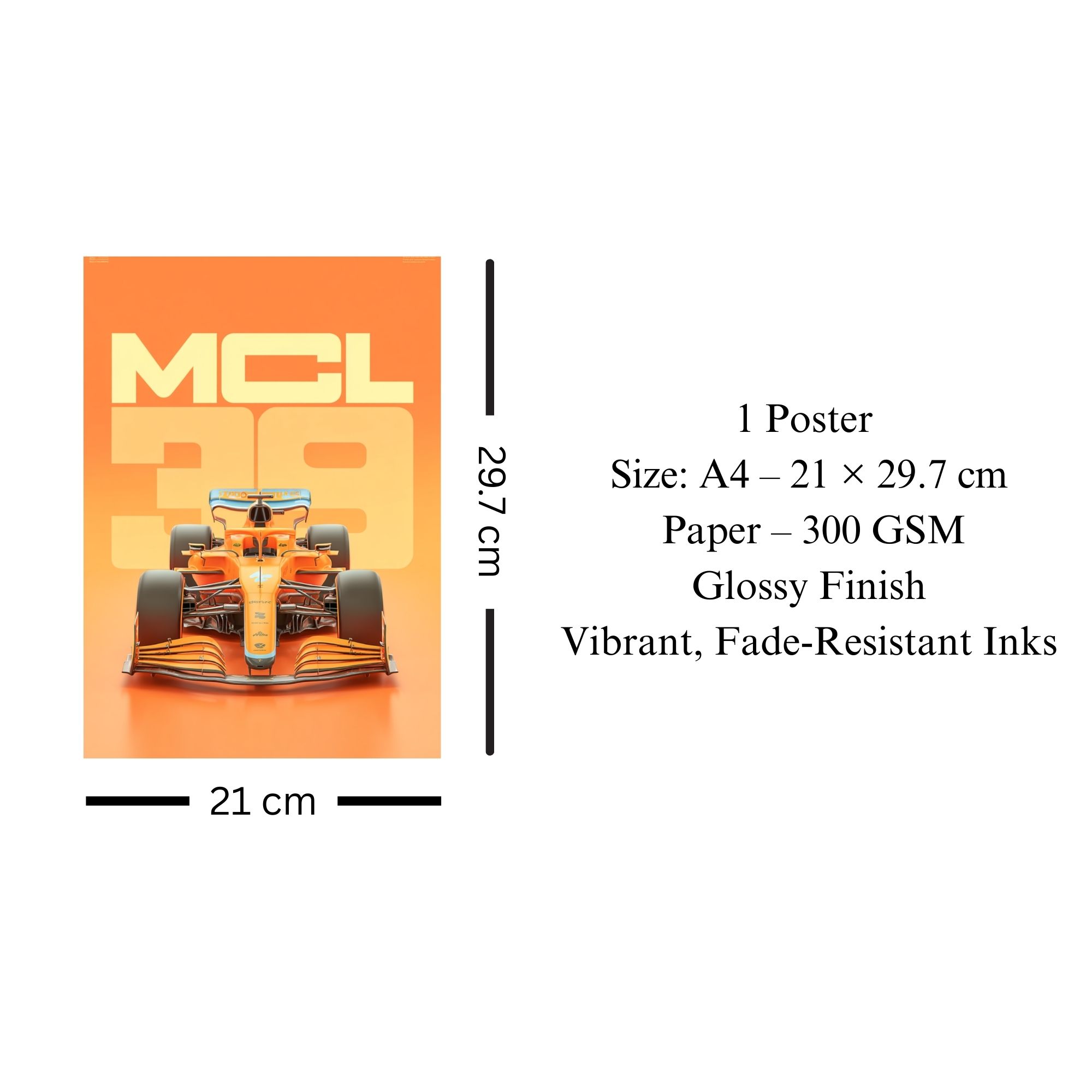 McLaren MCL39 Formula 1 Poster A4 image 3