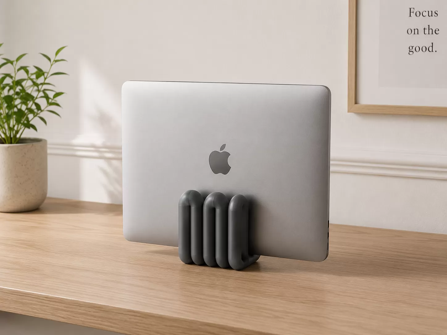 Imaginoz 3D Printed Vertical Laptop Stand | Space Saving Desk Organizer | Premium PLA Laptop Holder | Minimalist Desk Accessory | Grey