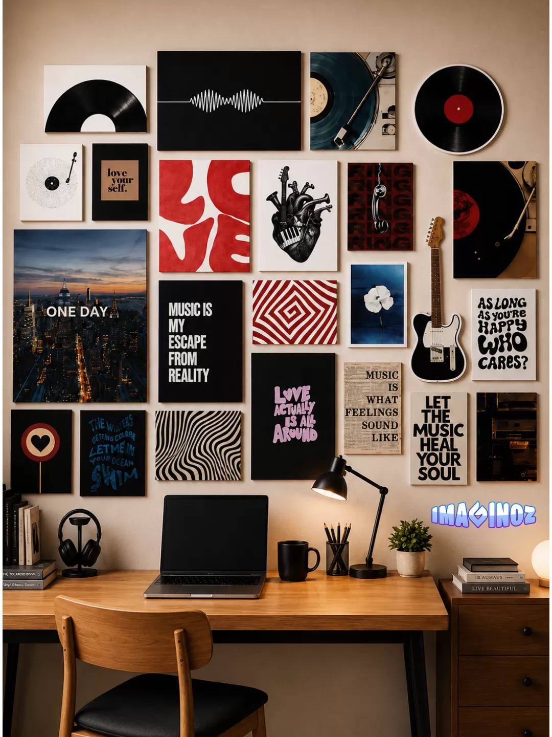 Imaginoz Music Aesthetic Wall Poster Set of 22 + 1 Canvas