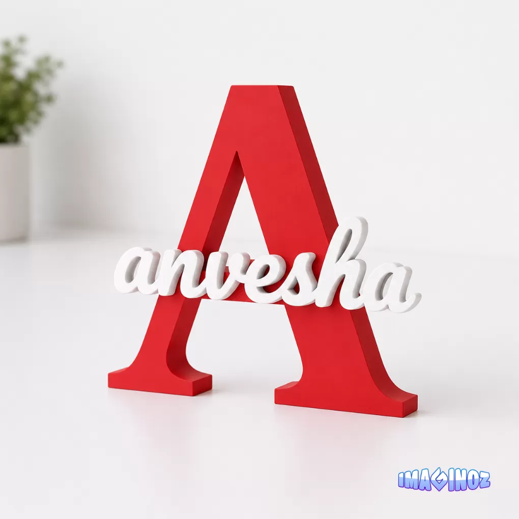 Imaginoz Personalized Initial Name Plaque | Custom 3D Printed Letter Sign | Premium PLA Name Decor | Personalized Gift image 2