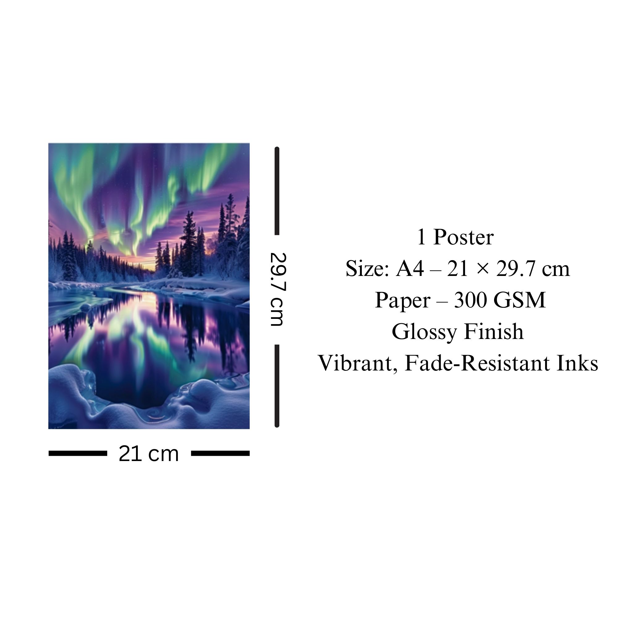 Aurora Borealis Reflection Poster A4 image 3