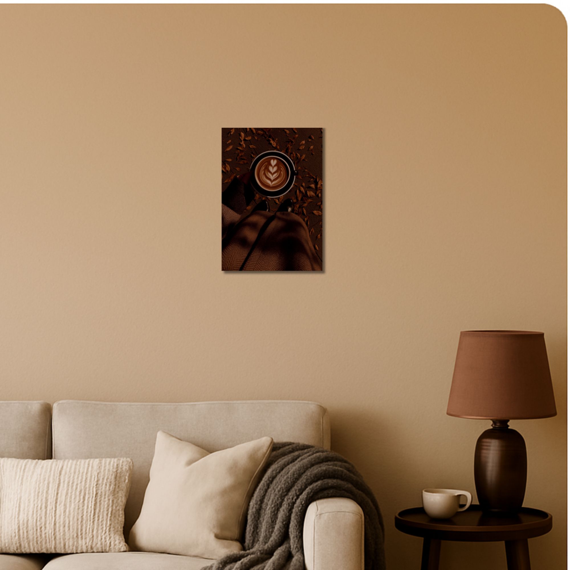 Autumn Coffee Brown Aesthetic Poster A4 image 2