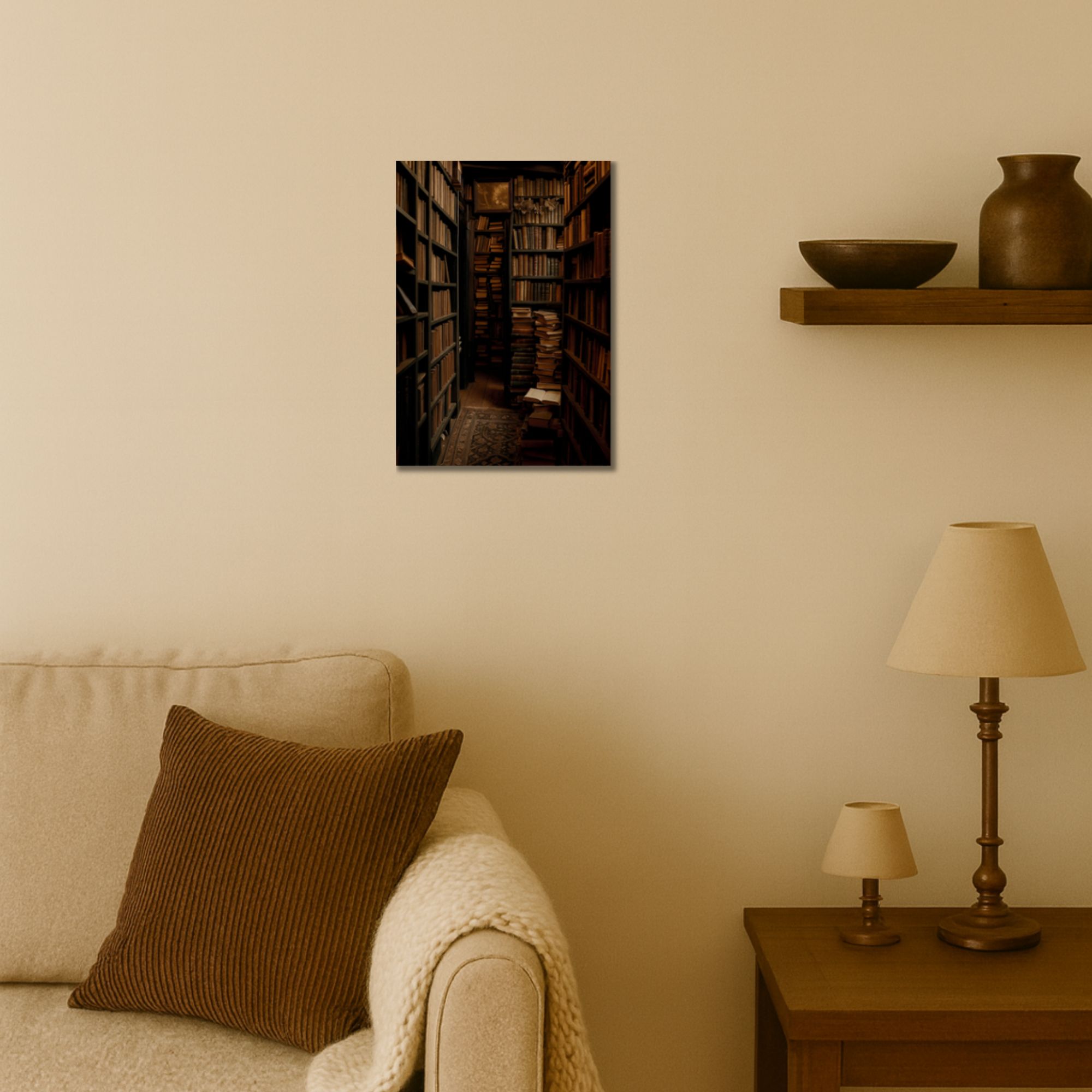Brown Aesthetic Vintage Library Poster A4 image 2