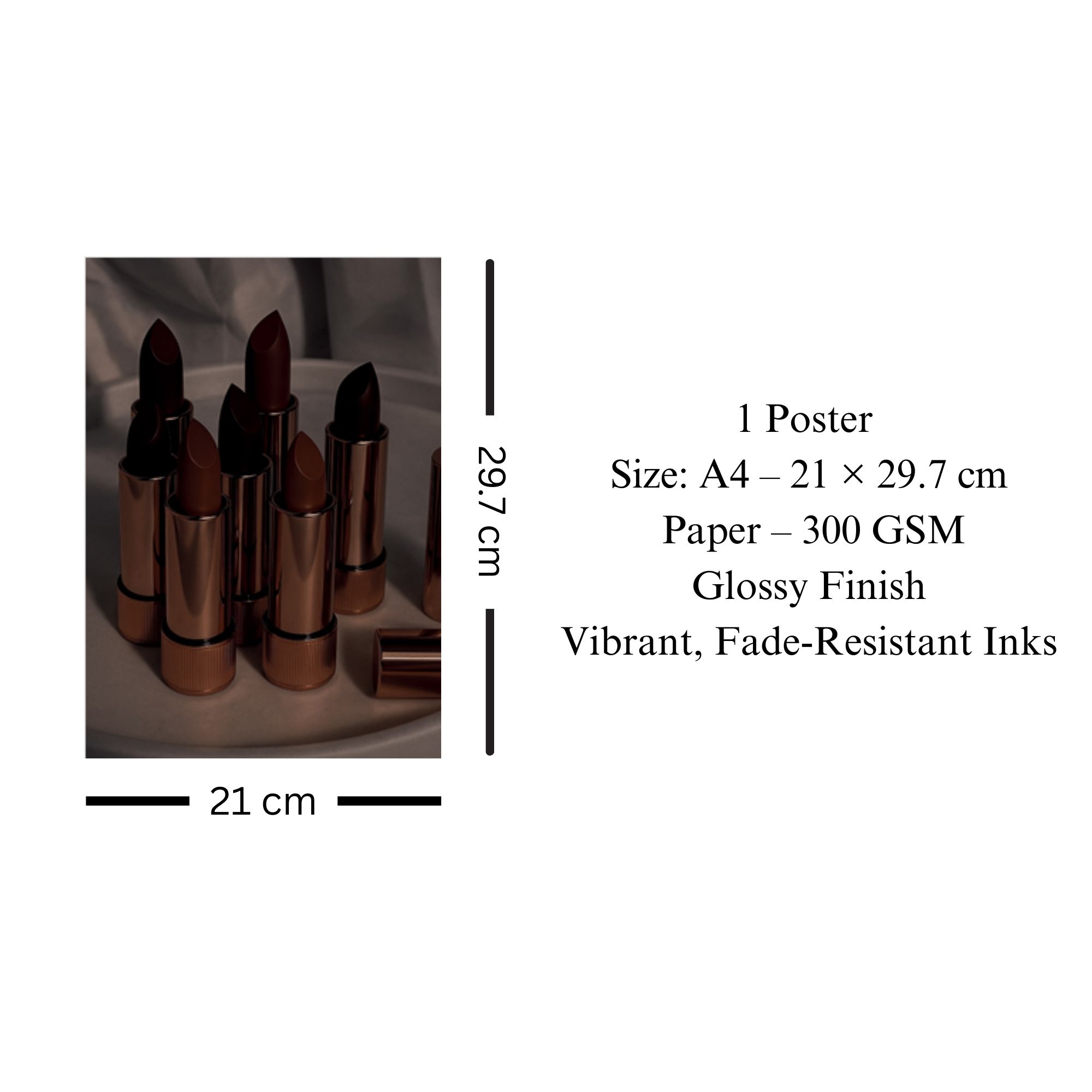 Brown Lipstick Aesthetic Poster A4 image 3