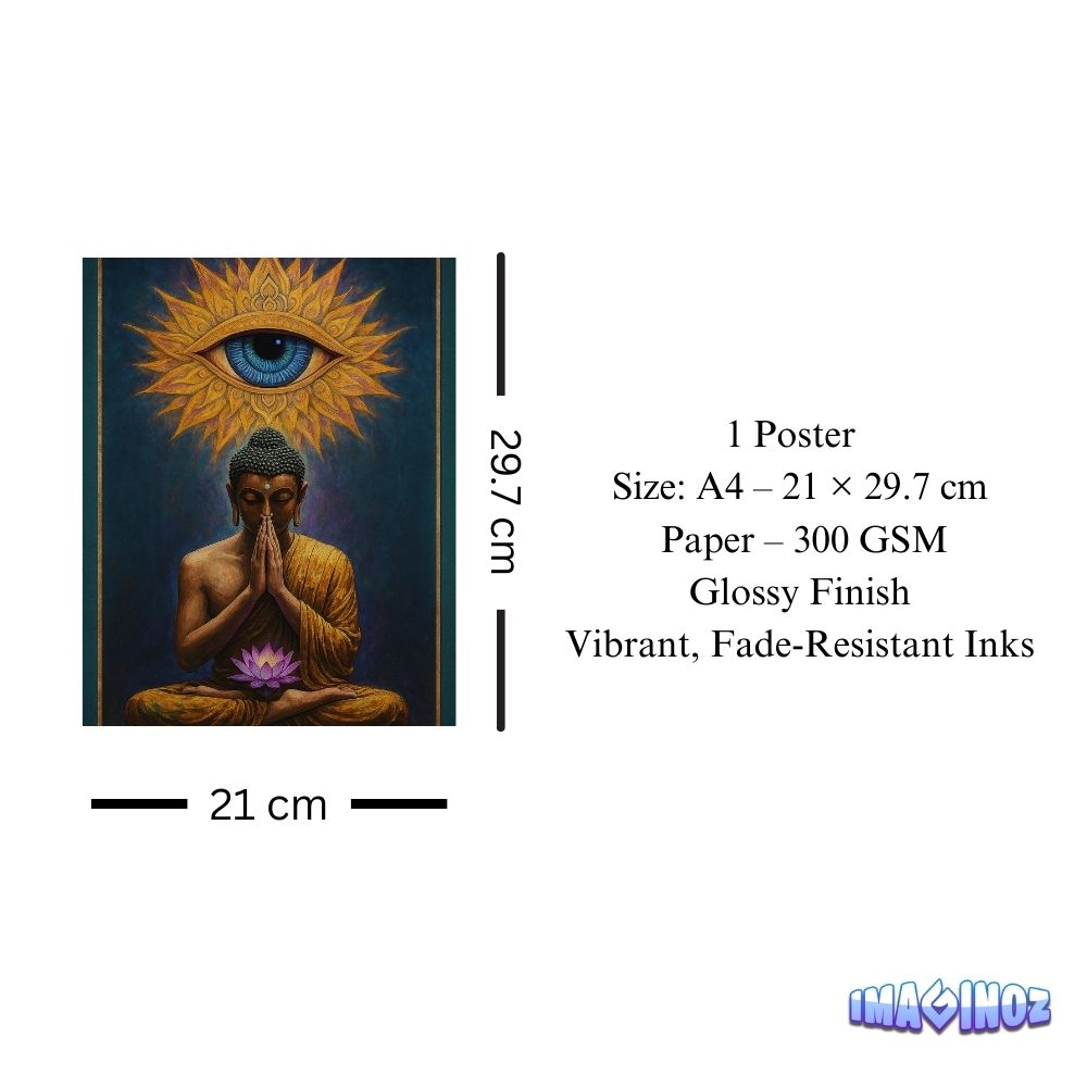 Buddha Meditation Eye Poster A4 image 3