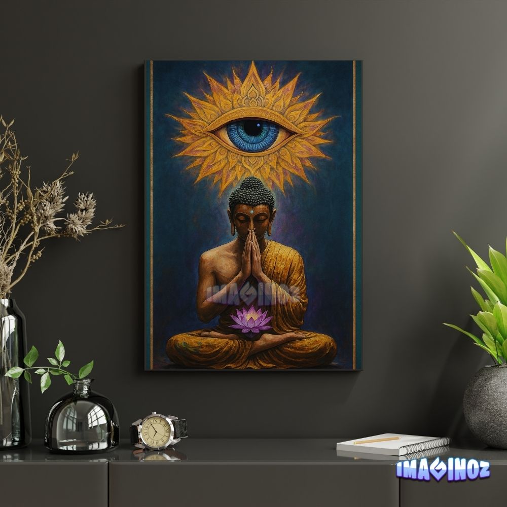 Buddha Meditation Eye Poster A4 image 2