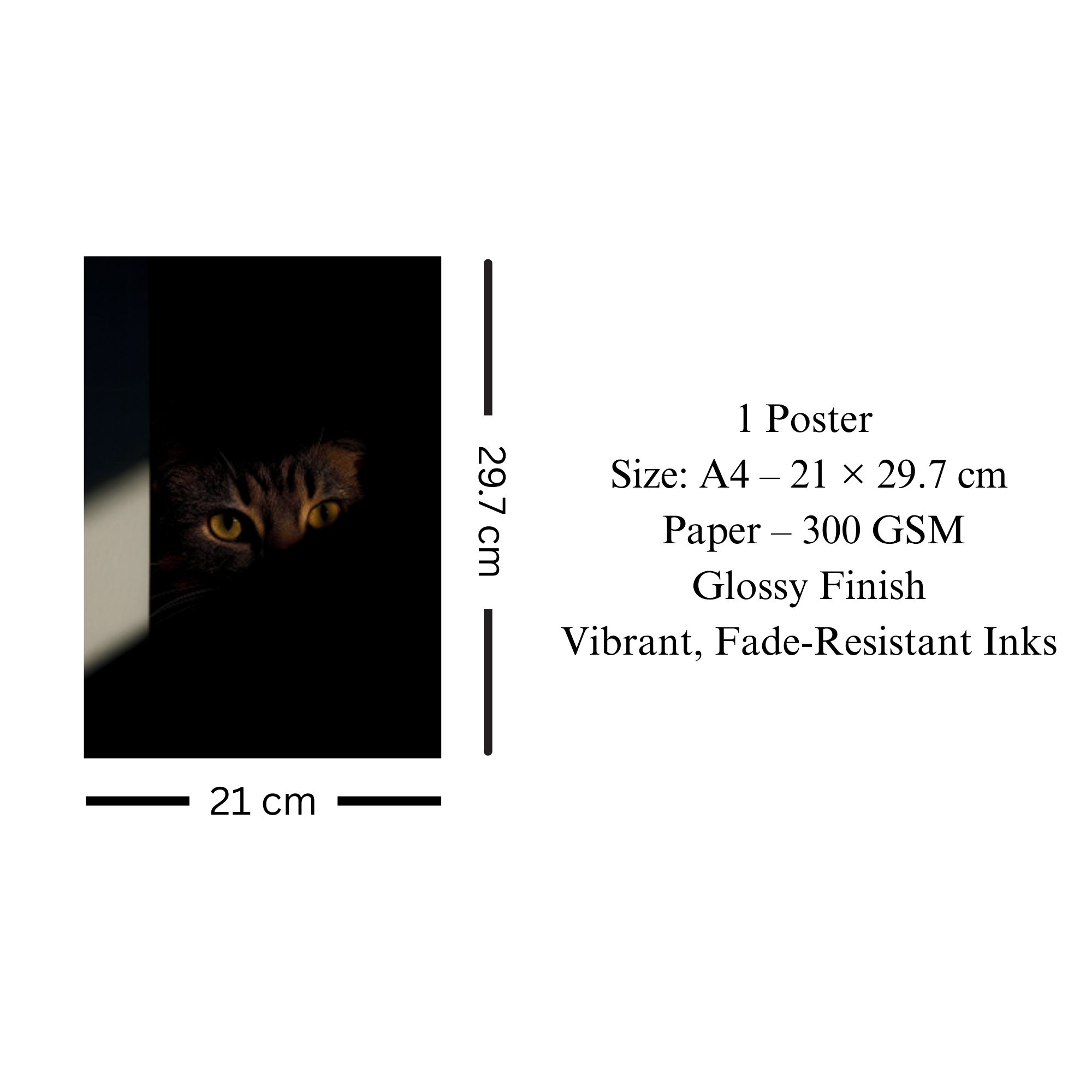 Cat in Shadows Poster A4 image 3