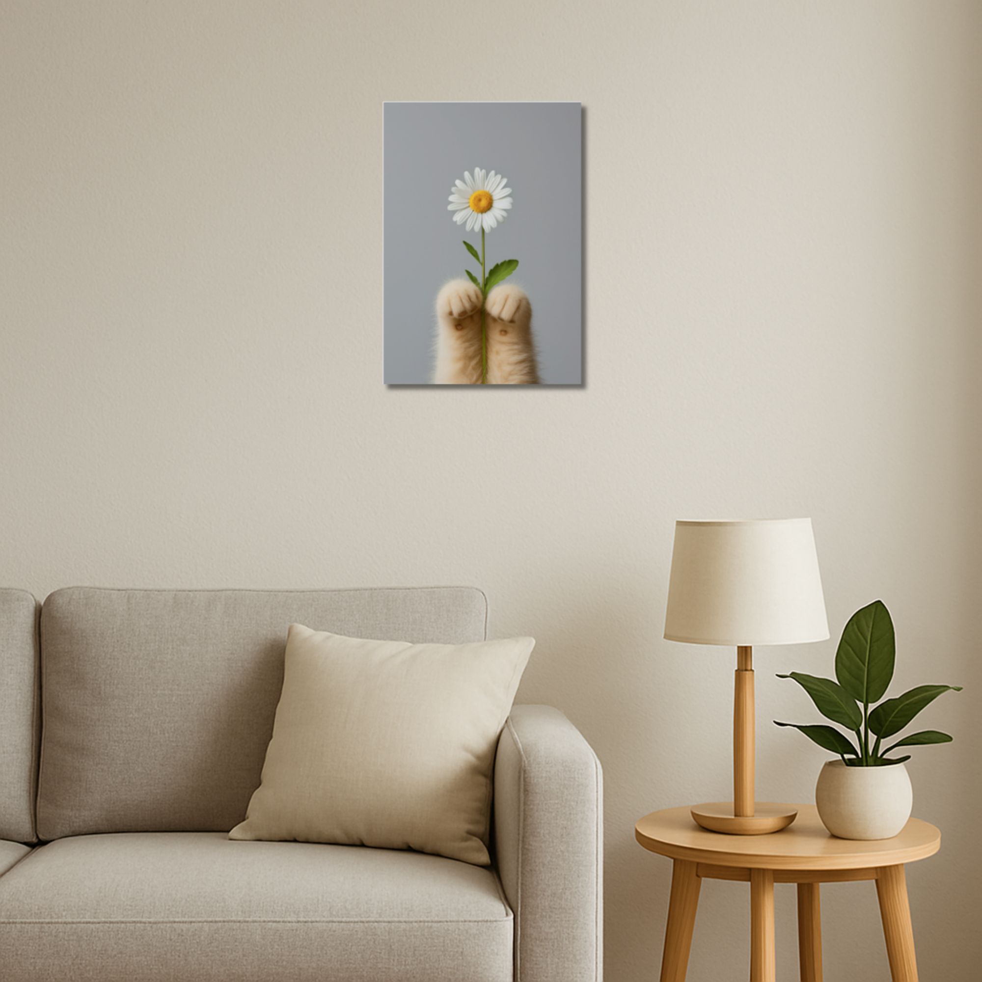 Cat Paws with Daisy Poster A4 image 2