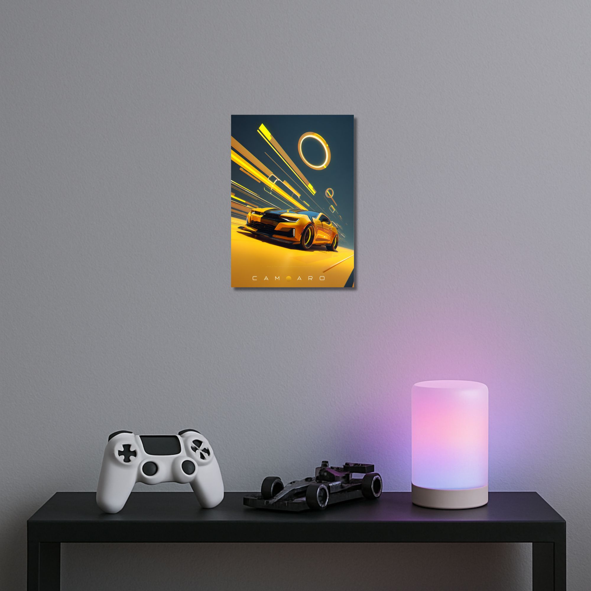 Chevrolet Camaro Poster A4 | Futuristic Yellow Muscle Car Wall Art image 2