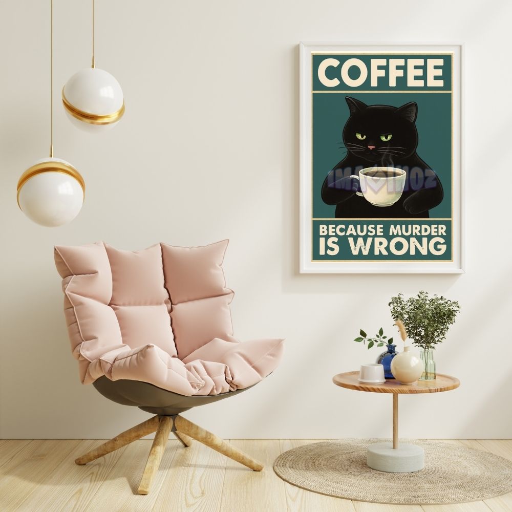 Coffee Cat Savage Poster A4 image 2