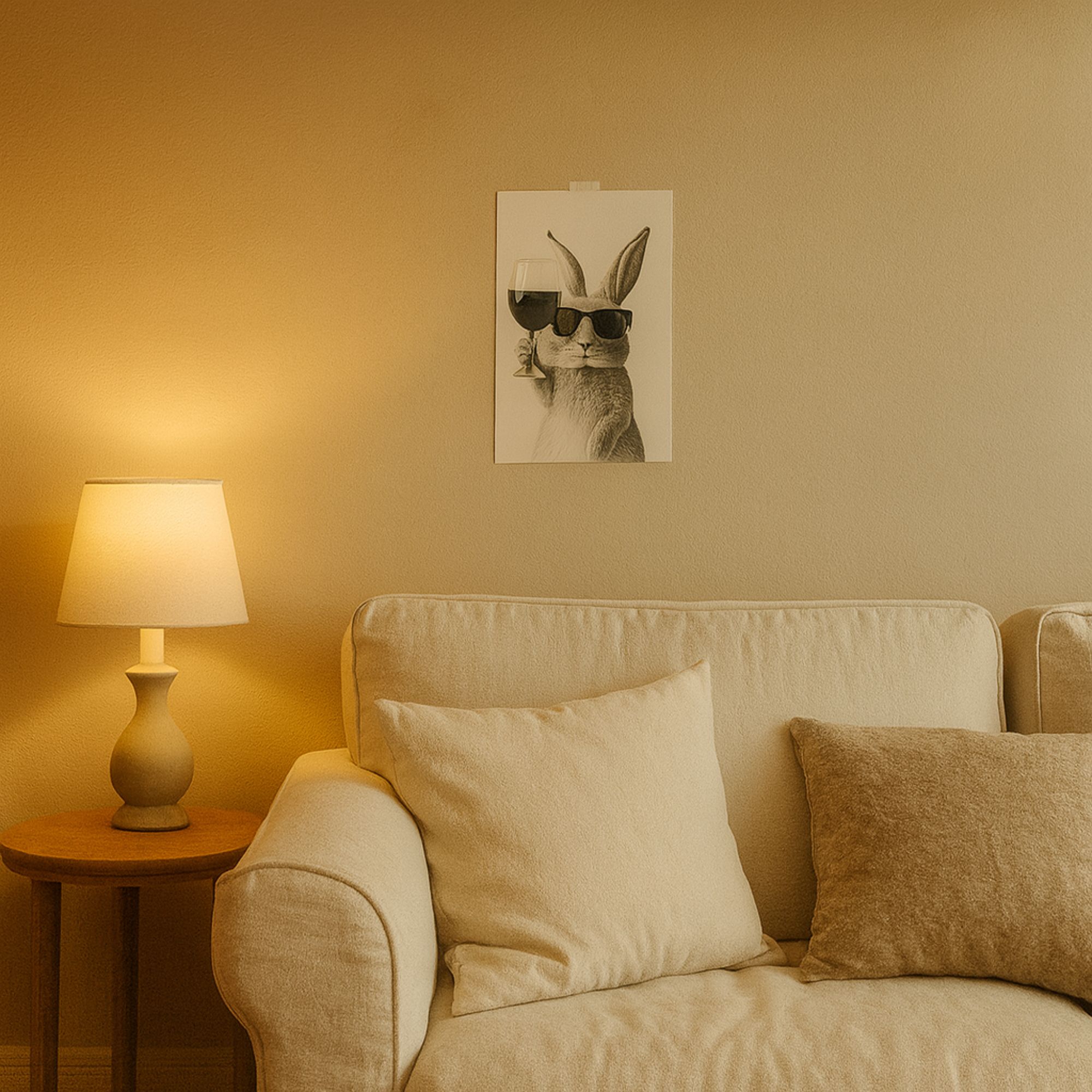 Cool Bunny with Wine Glass Poster A4 image 2