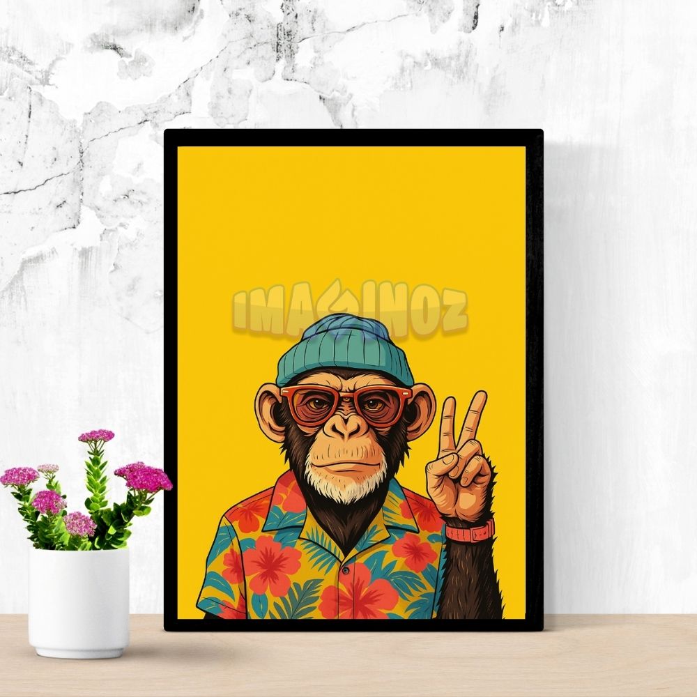 Cool Monkey Poster A4 image 2