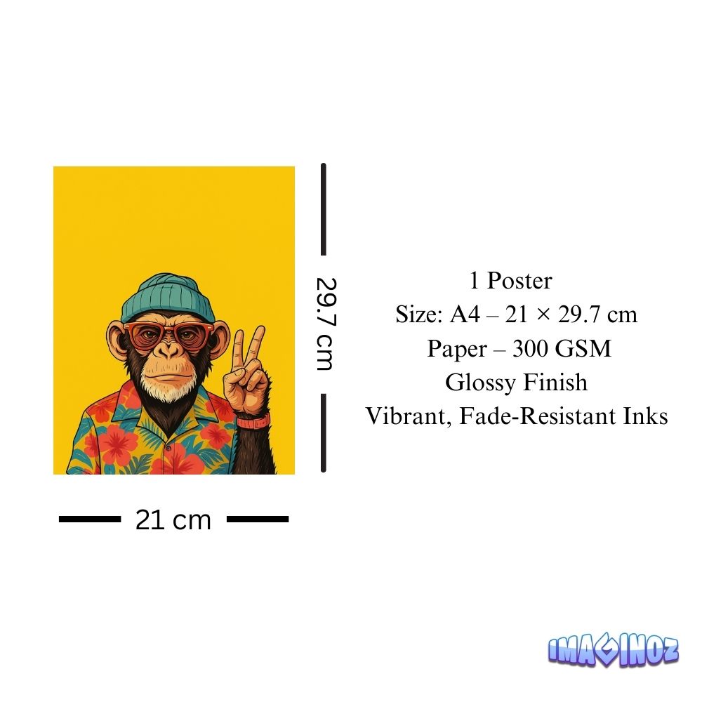 Cool Monkey Poster A4 image 3