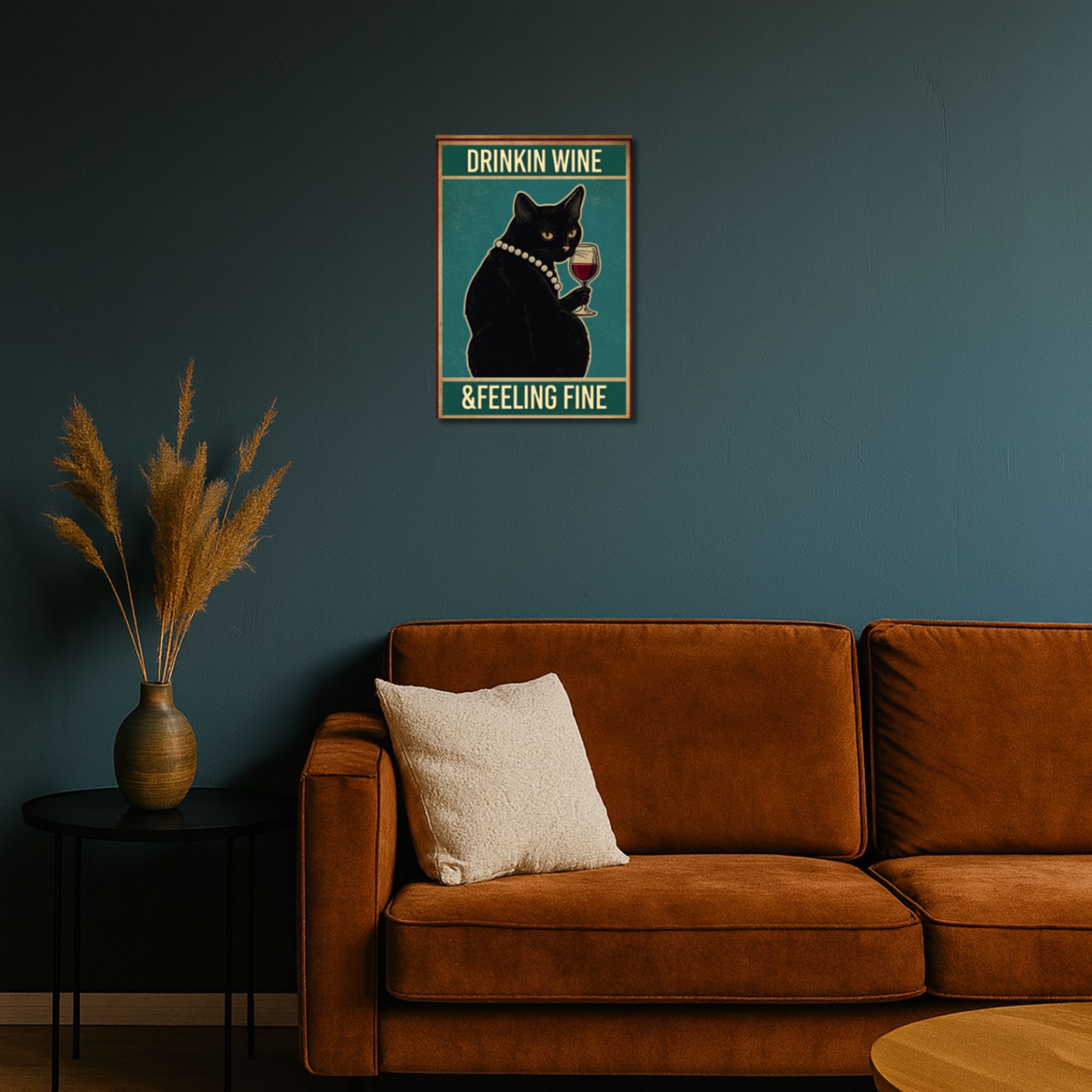 Drinkin Wine & Feeling Fine Poster A4 image 2