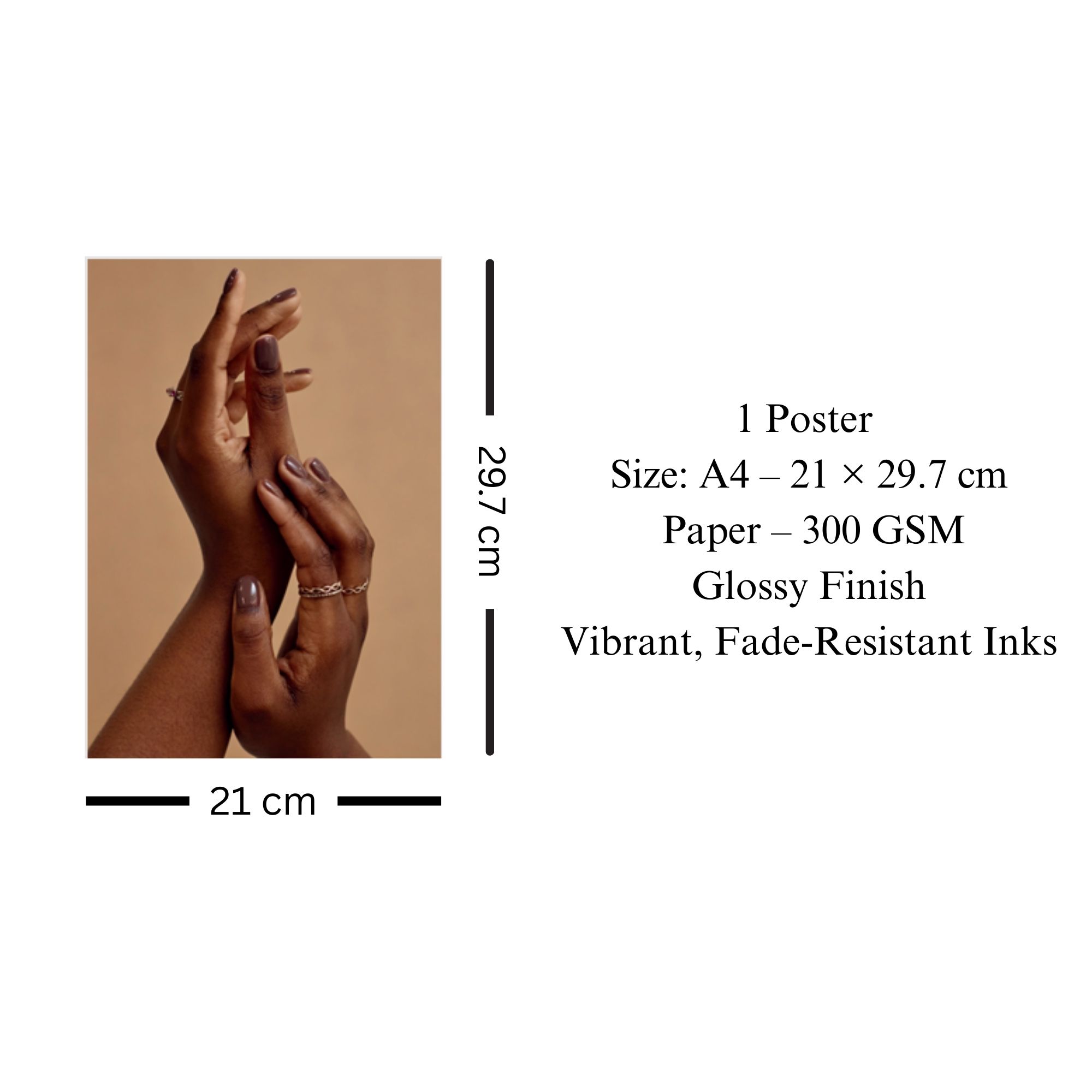 Elegant Brown Hands Poster A4 image 3