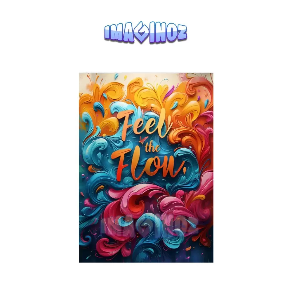 Feel the Flow Abstract Poster A4