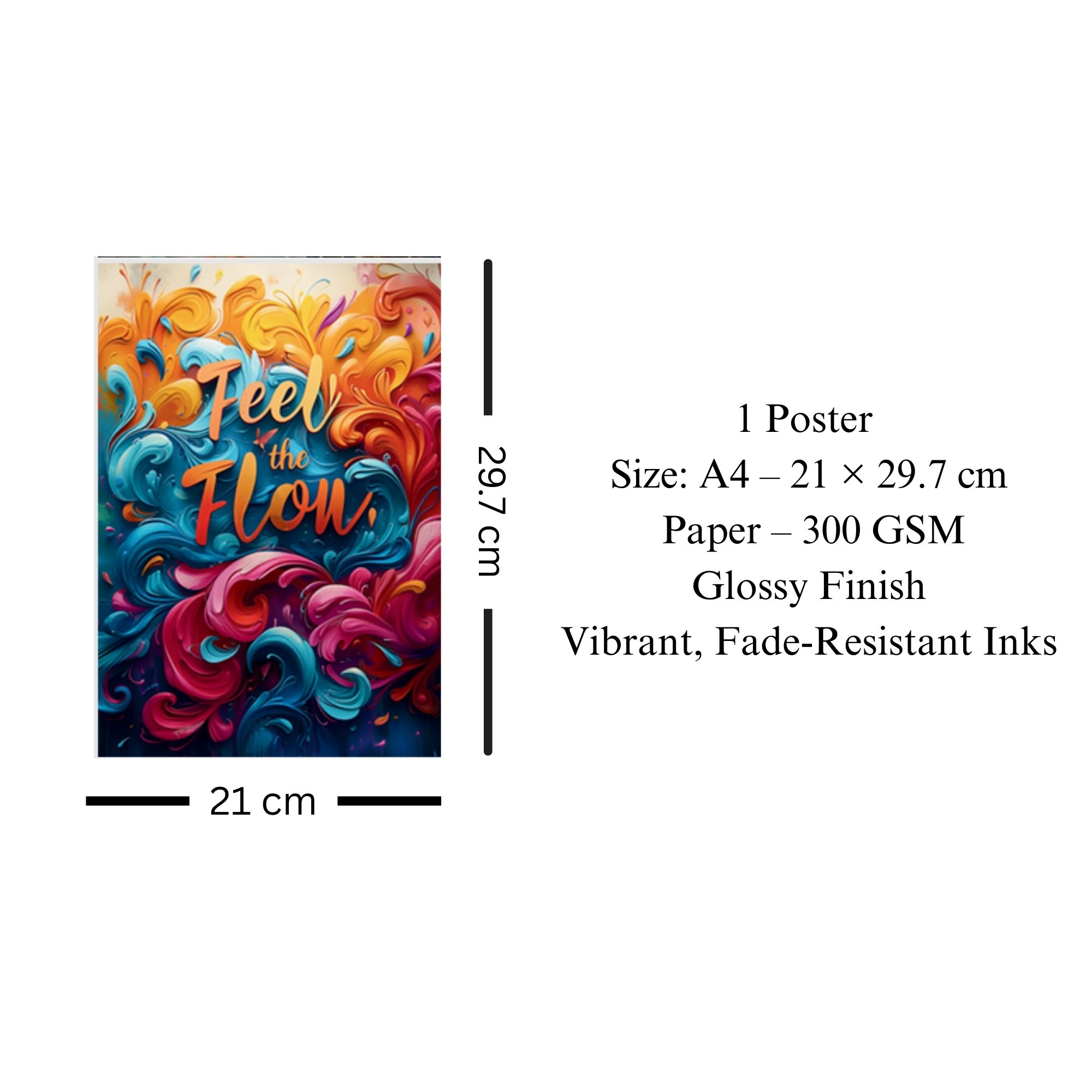 Feel the Flow Abstract Poster A4 image 3