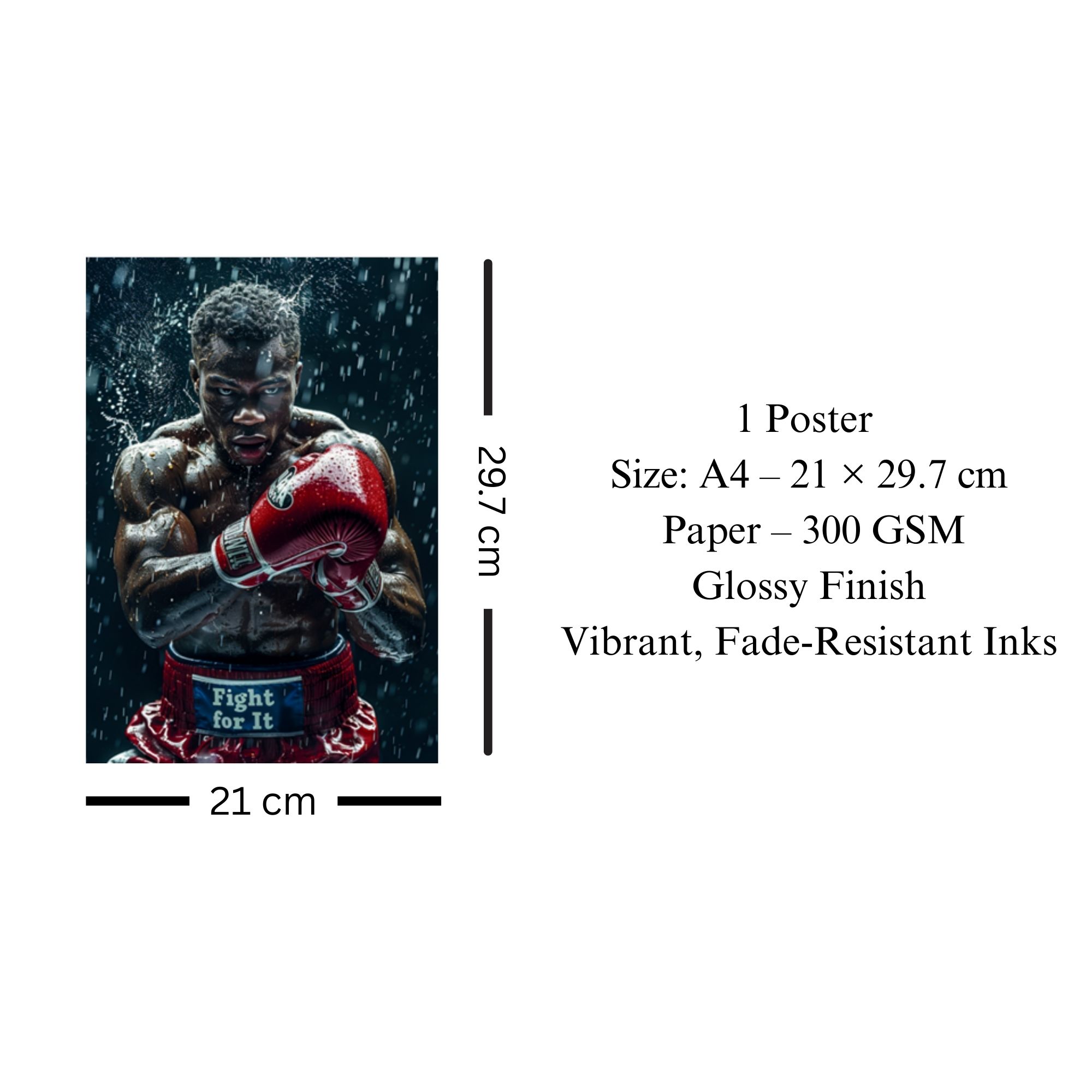 Fight for It Boxing Gym Poster A4 image 3