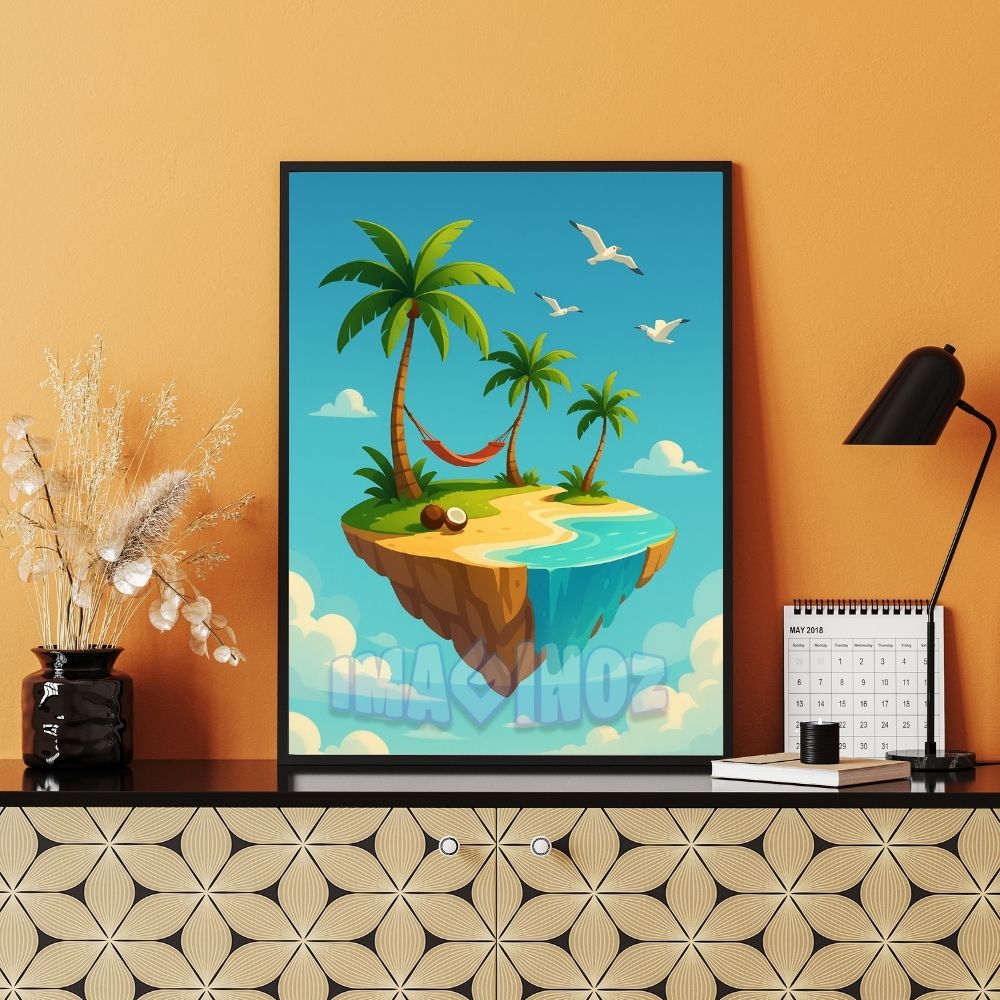 Floating Island Poster A4 image 2