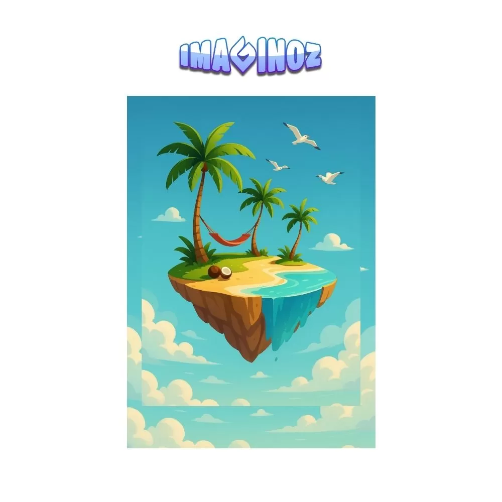 Floating Island Poster A4