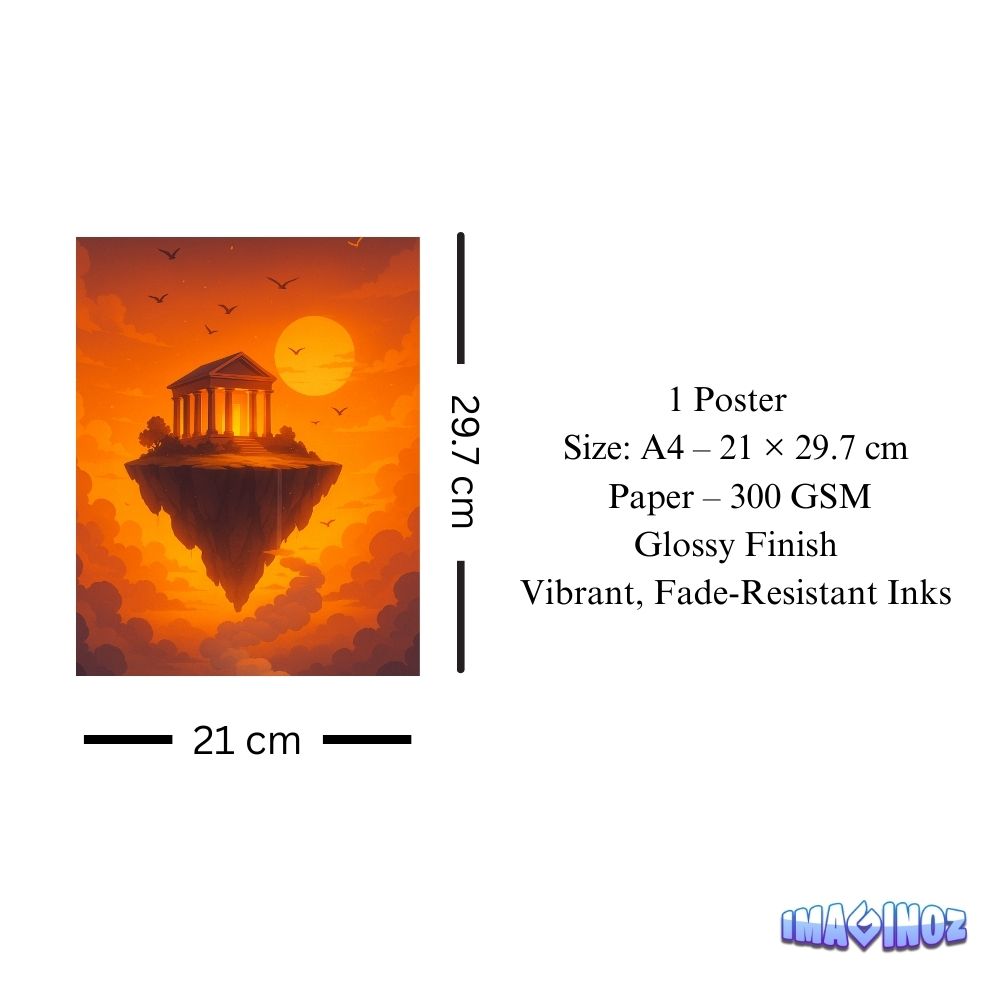 Floating Temple Poster A4 image 3