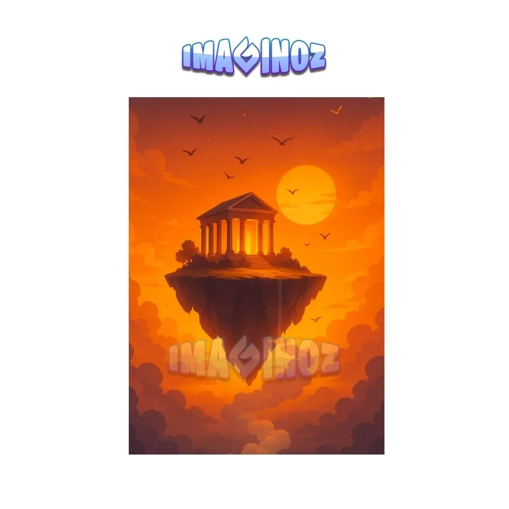 Floating Temple Poster A4