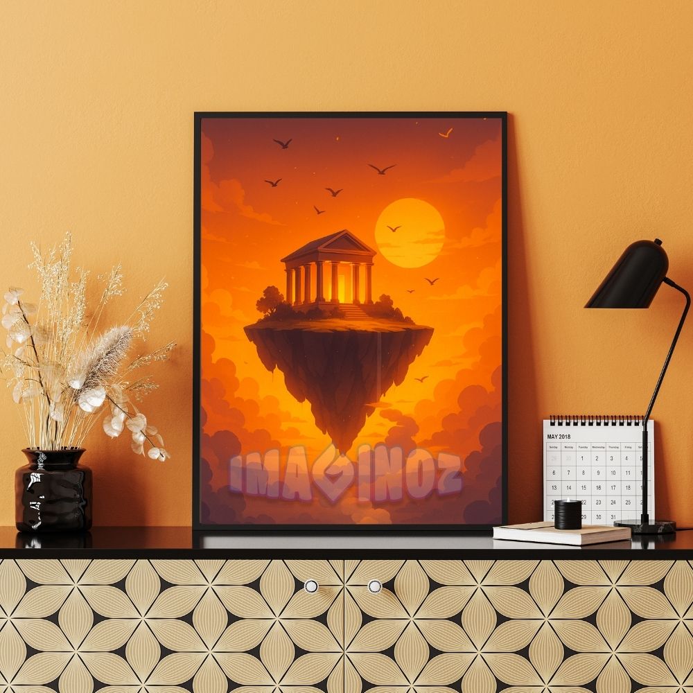 Floating Temple Poster A4 image 2