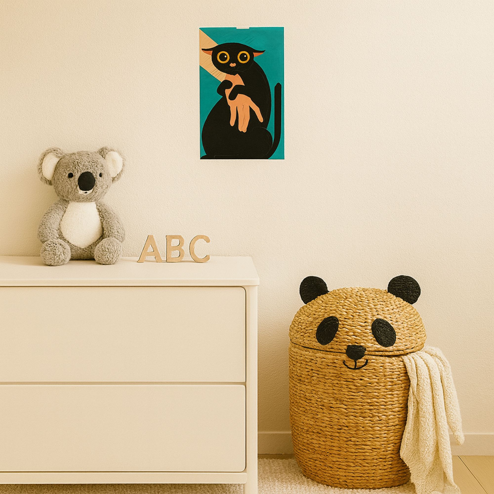 Funky Black Cat Poster A4 image 2