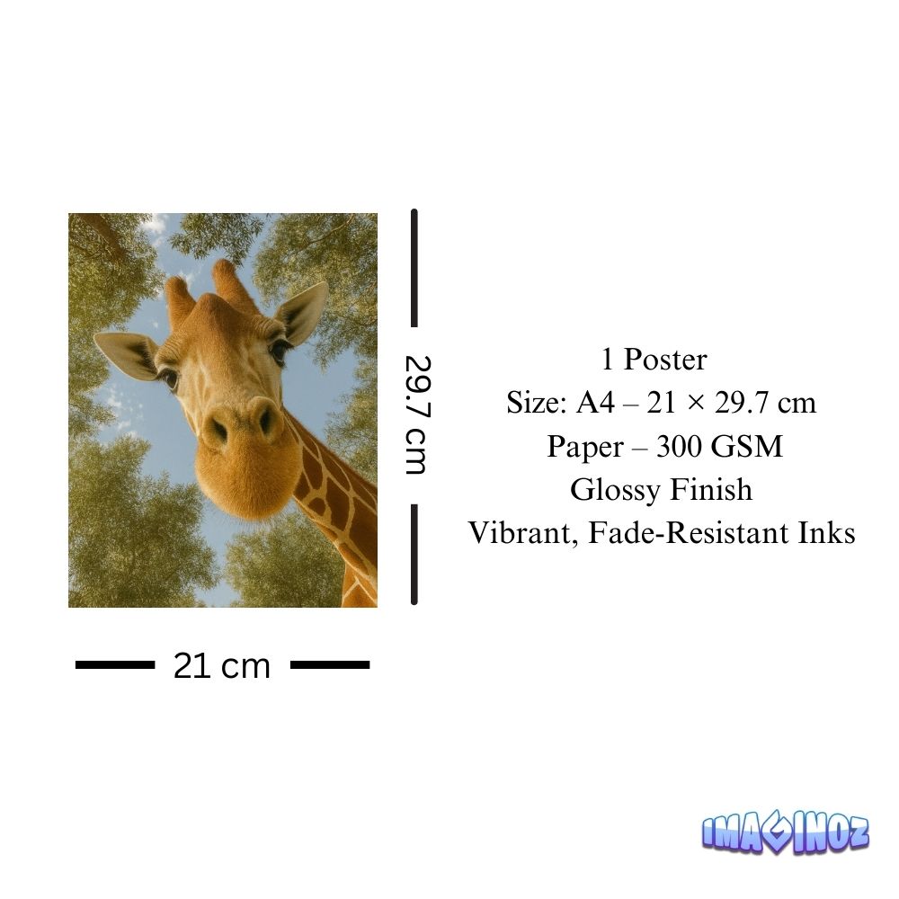 Giraffe Close-Up Poster A4 image 3
