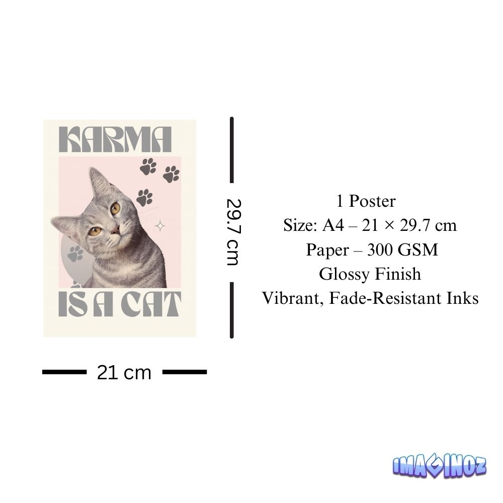 Karma Is A Cat Poster A4 image 3
