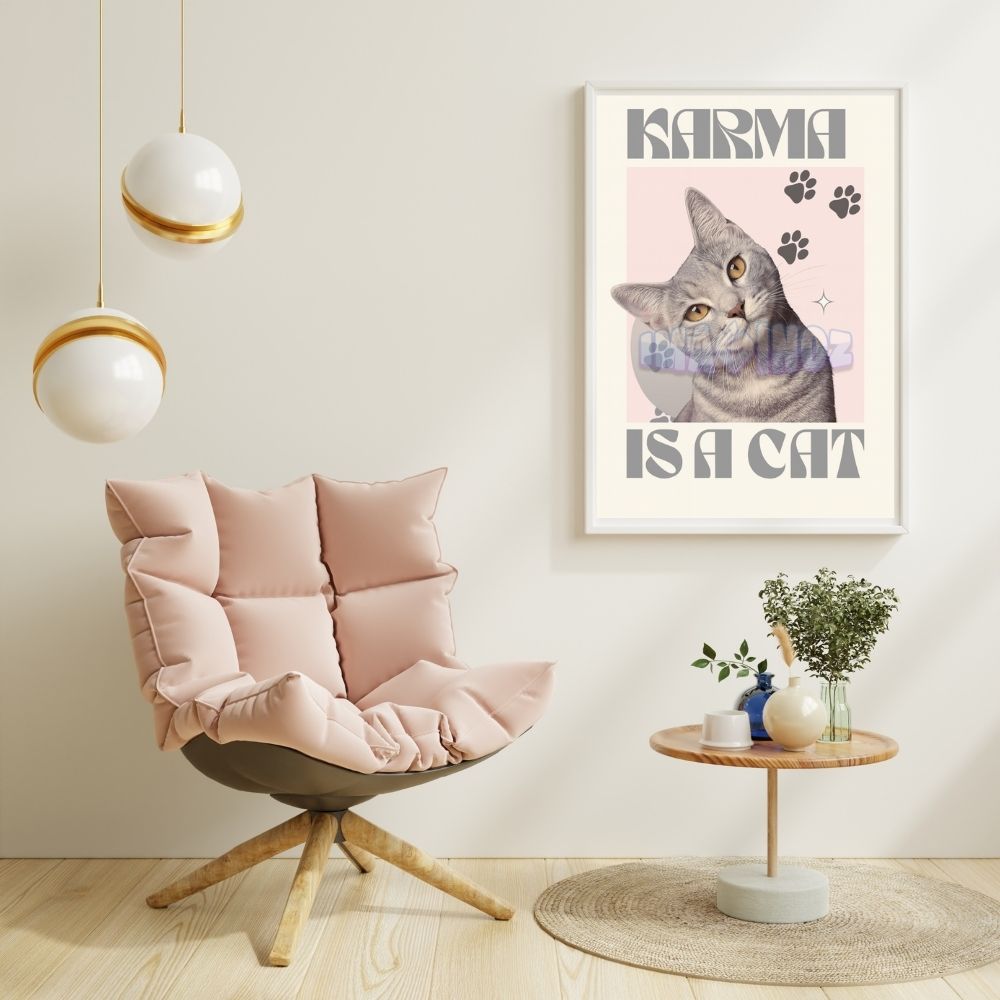 Karma Is A Cat Poster A4 image 2