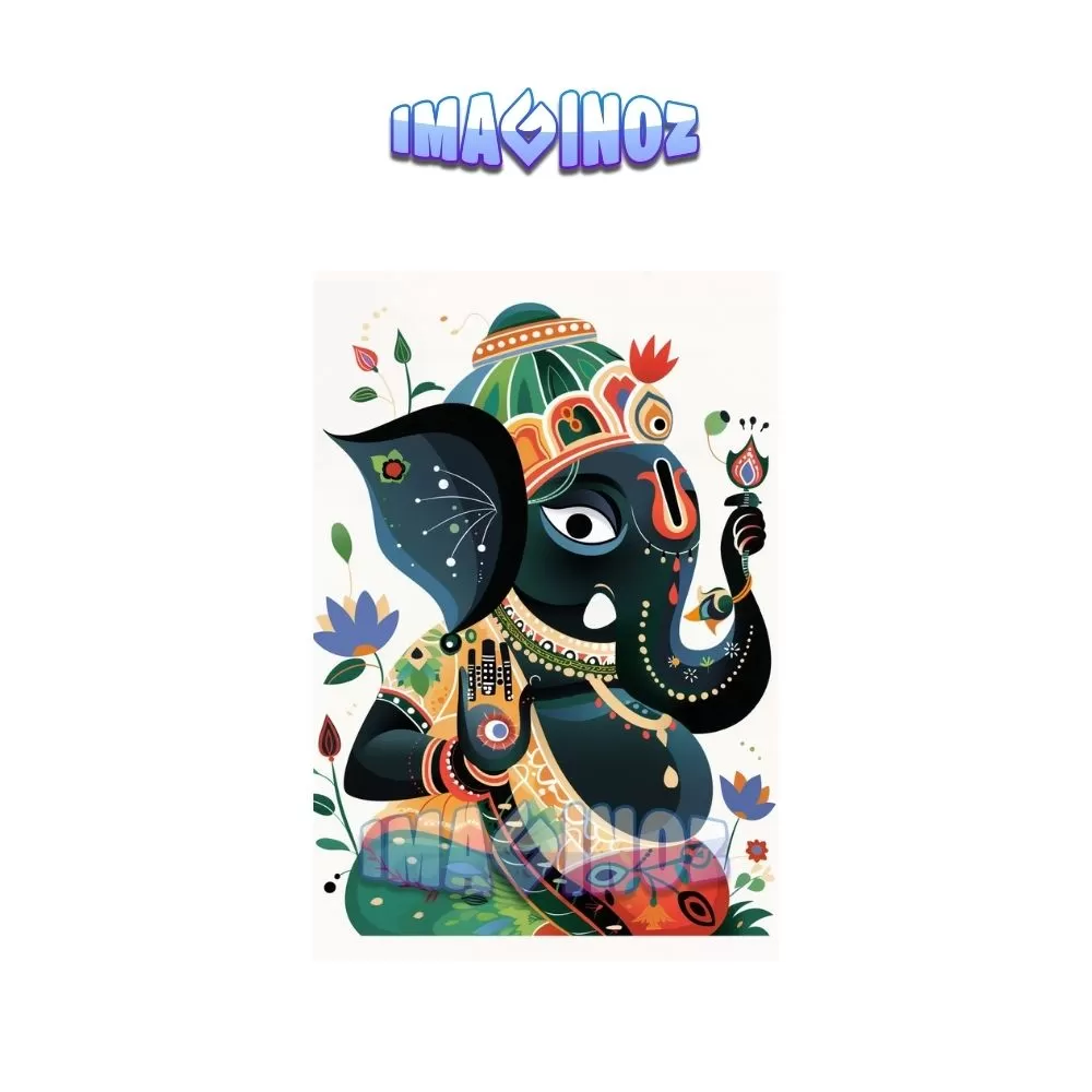 Lord Ganesha Poster A4 | Indian Culture Spiritual Wall Art