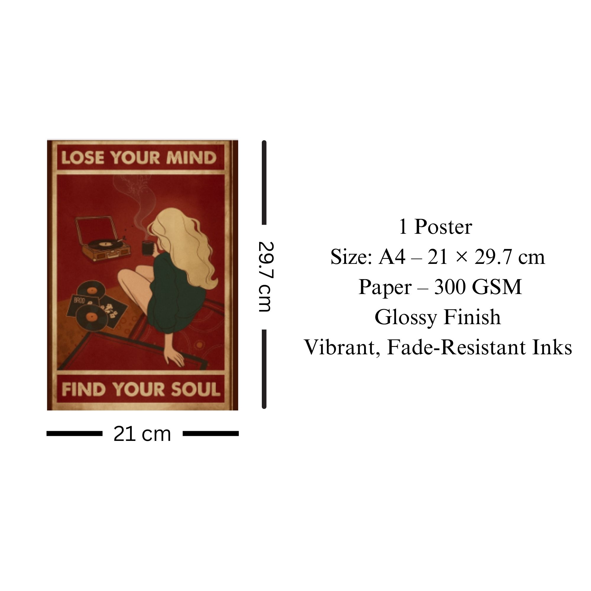Lose Your Mind Find Your Soul Poster A4 image 3