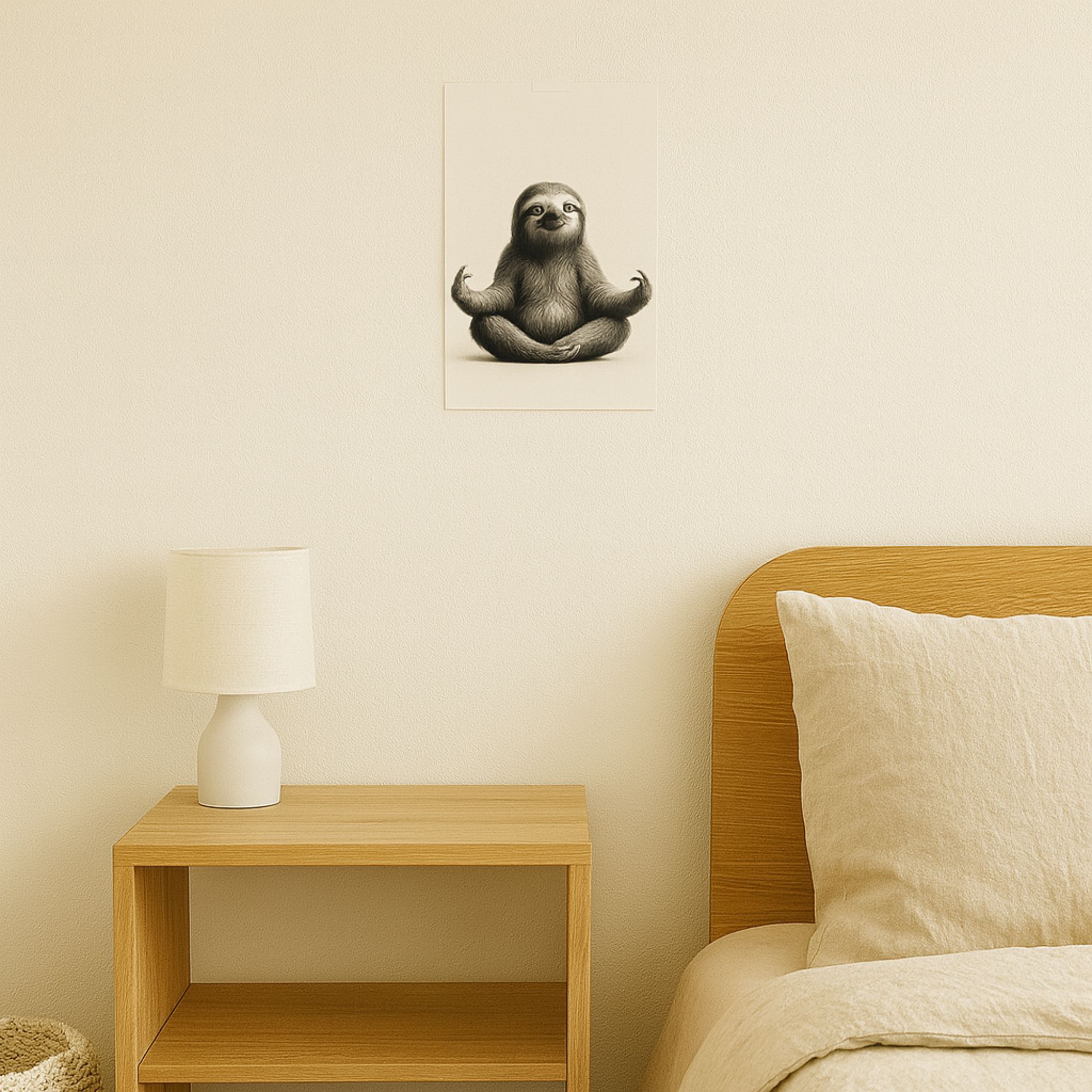 Meditating Sloth Poster A4 image 2