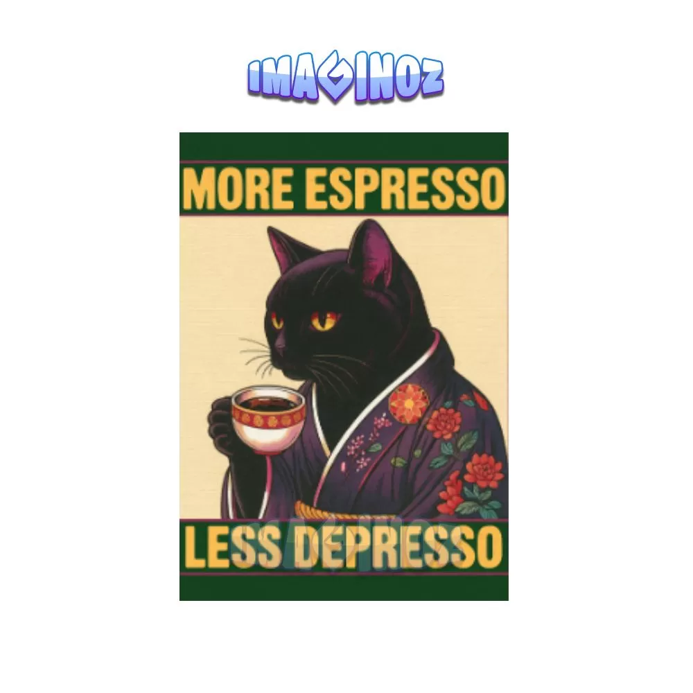 More Espresso Less Depresso Poster A4