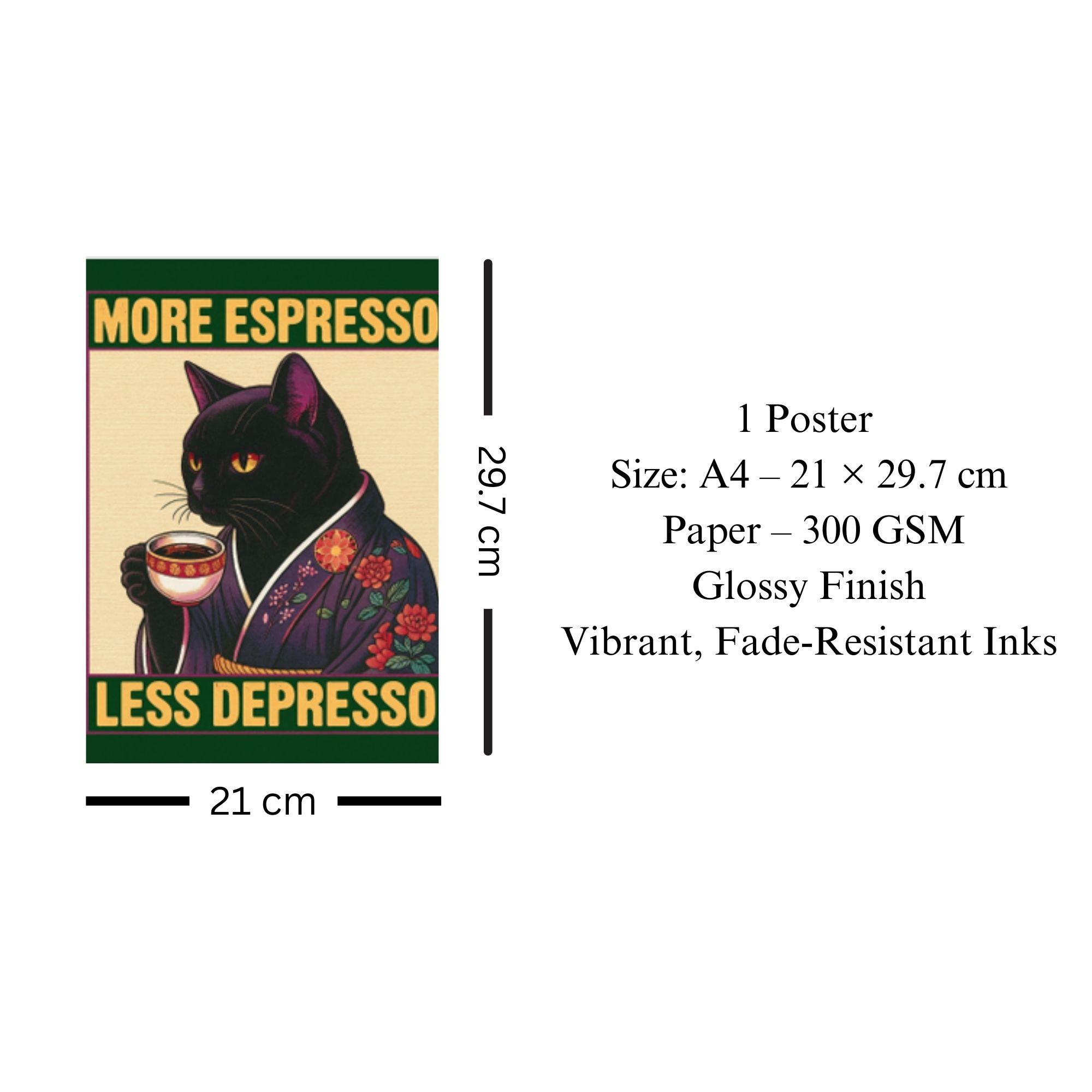 More Espresso Less Depresso Poster A4 image 3