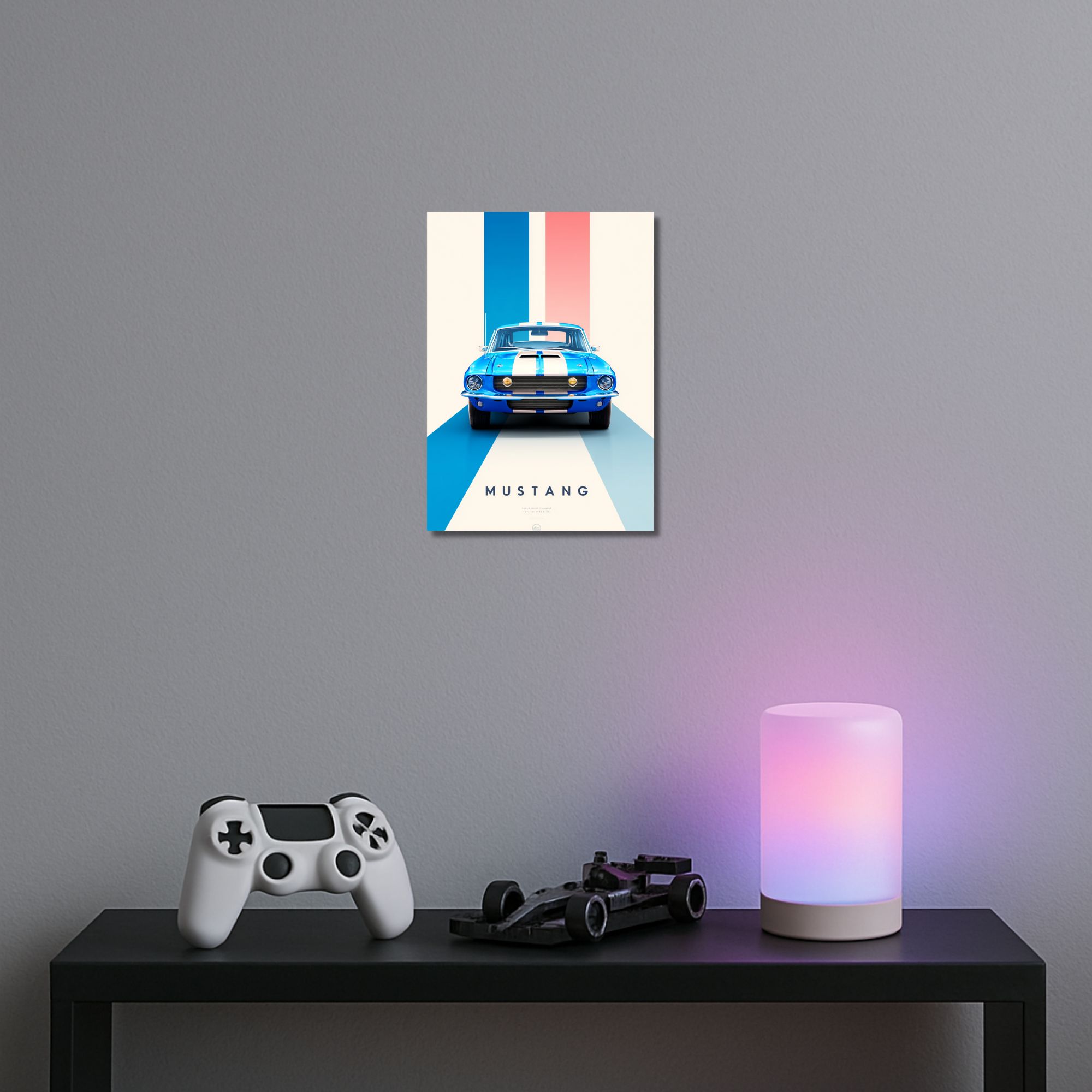 Mustang Stripes Classic Car Poster A4 image 2
