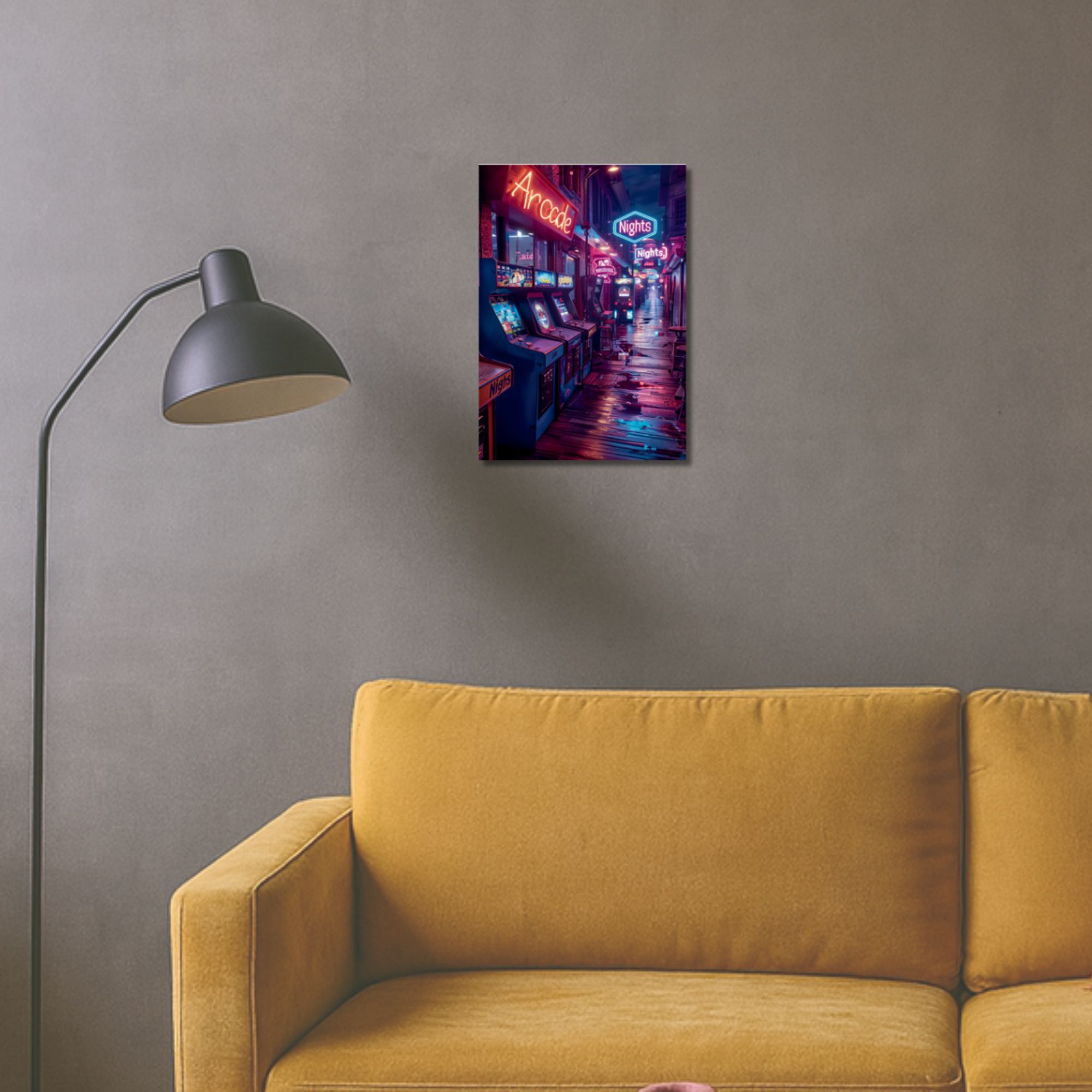 Neon Arcade Nights Poster A4 image 2