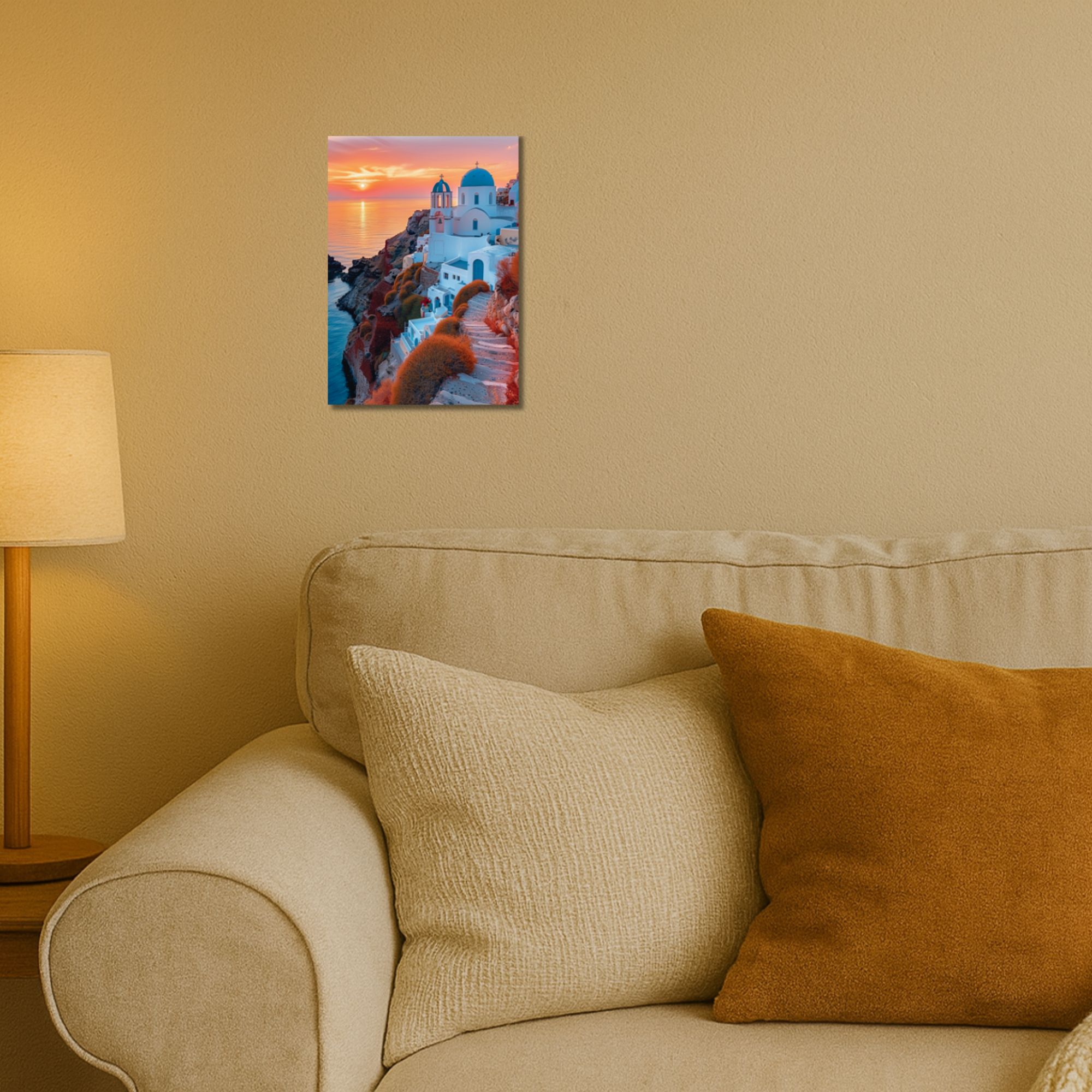 Santorini Sunset Poster A4 image 2