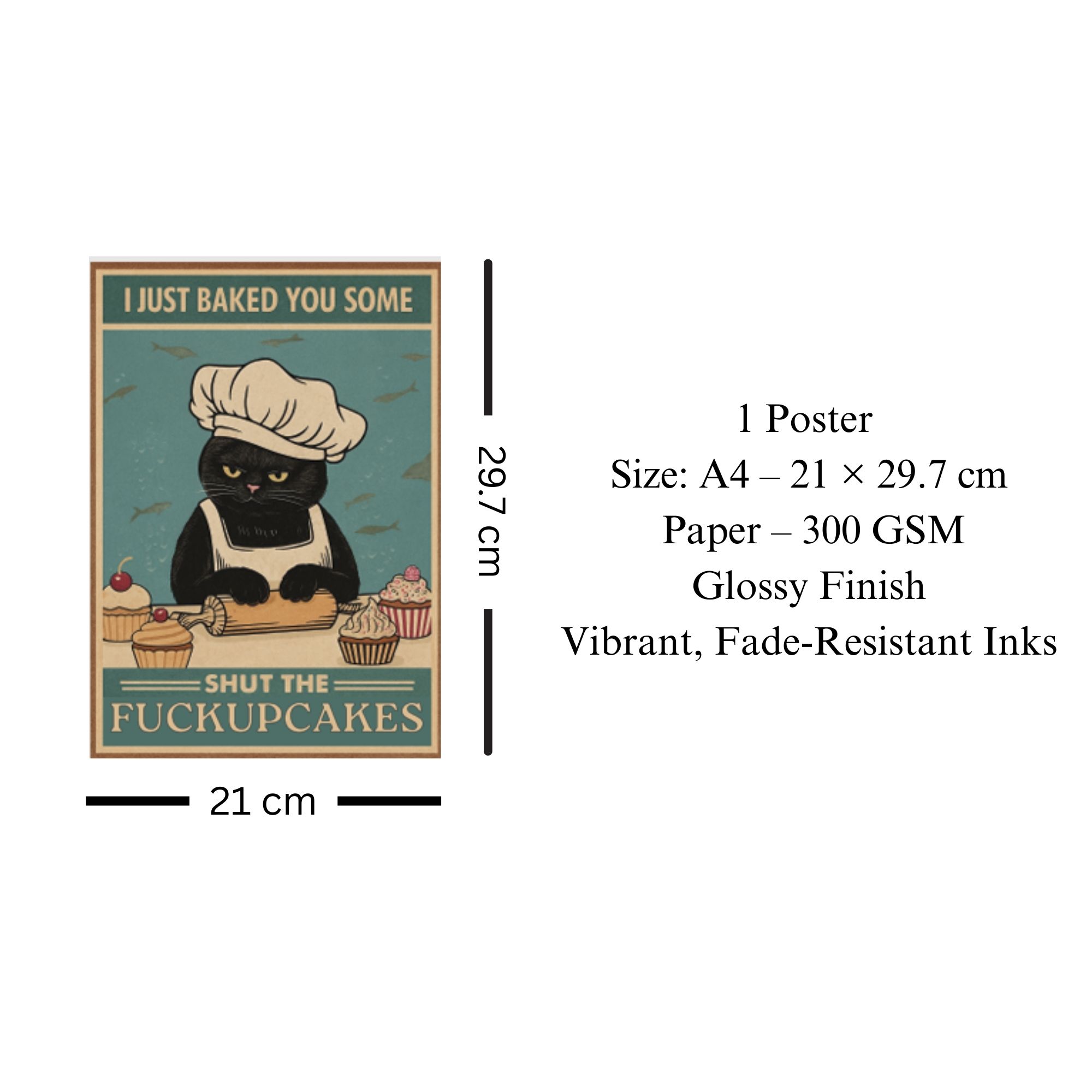 Shut The Fuckupcakes Poster A4 image 3