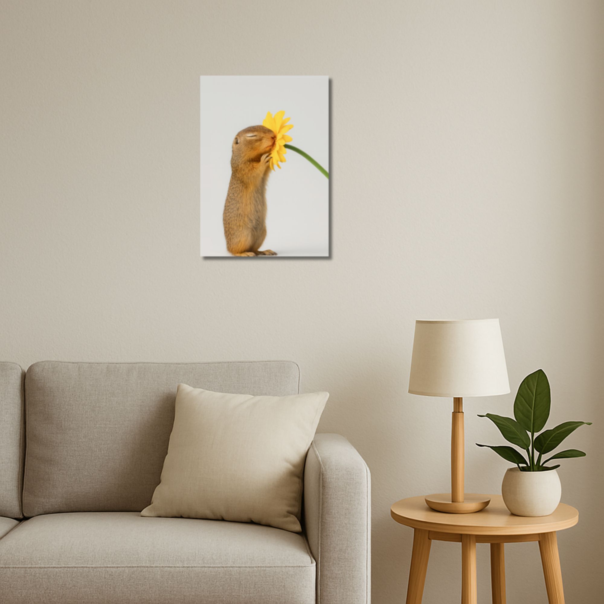 Squirrel with Flower Poster A4 image 2