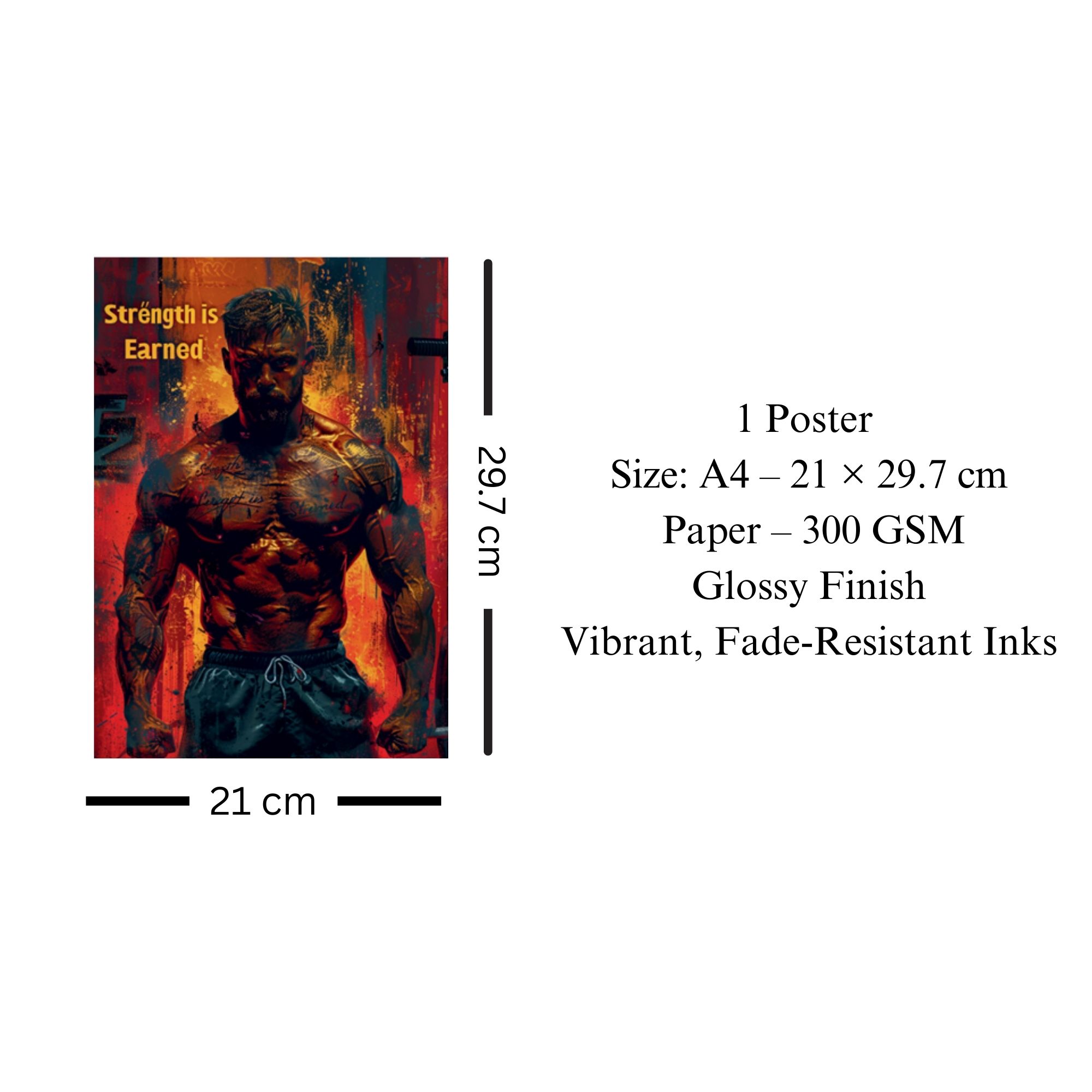 Strength is Earned Gym Poster A4 image 3