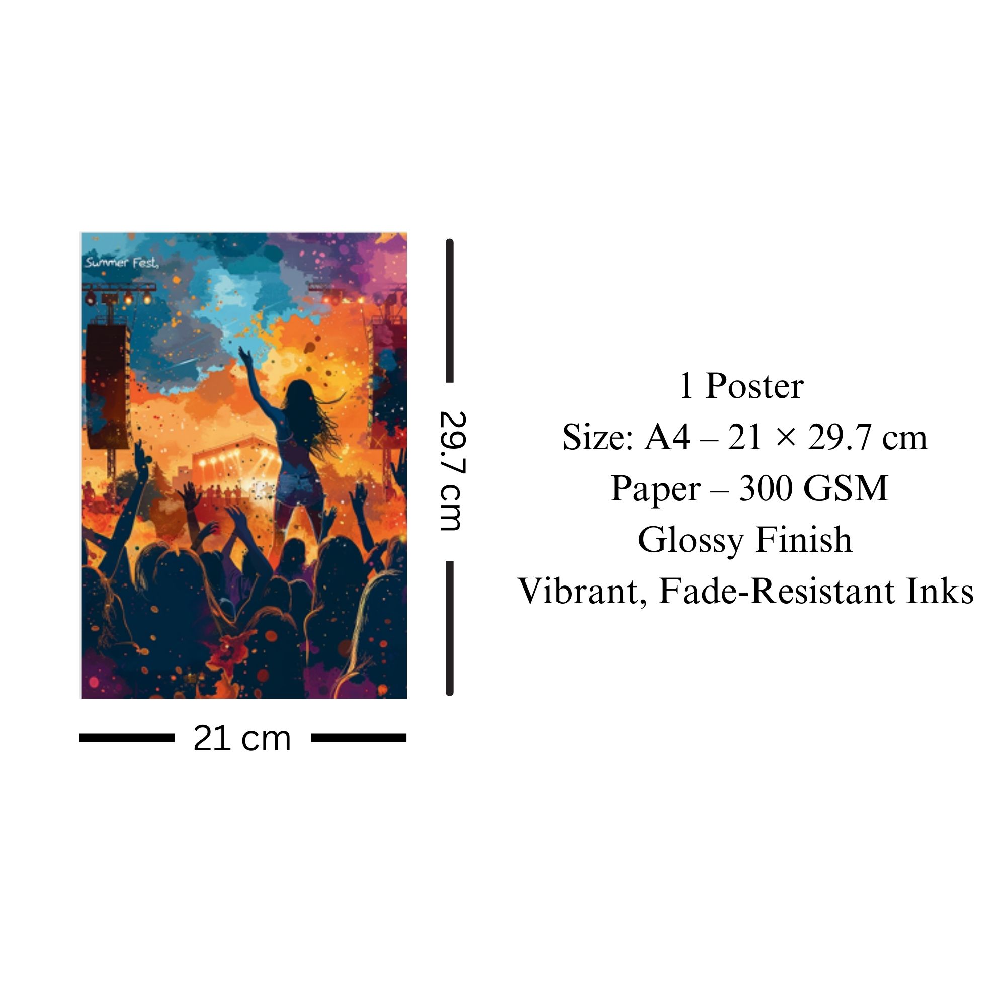 Summer Fest Music Poster A4 image 3