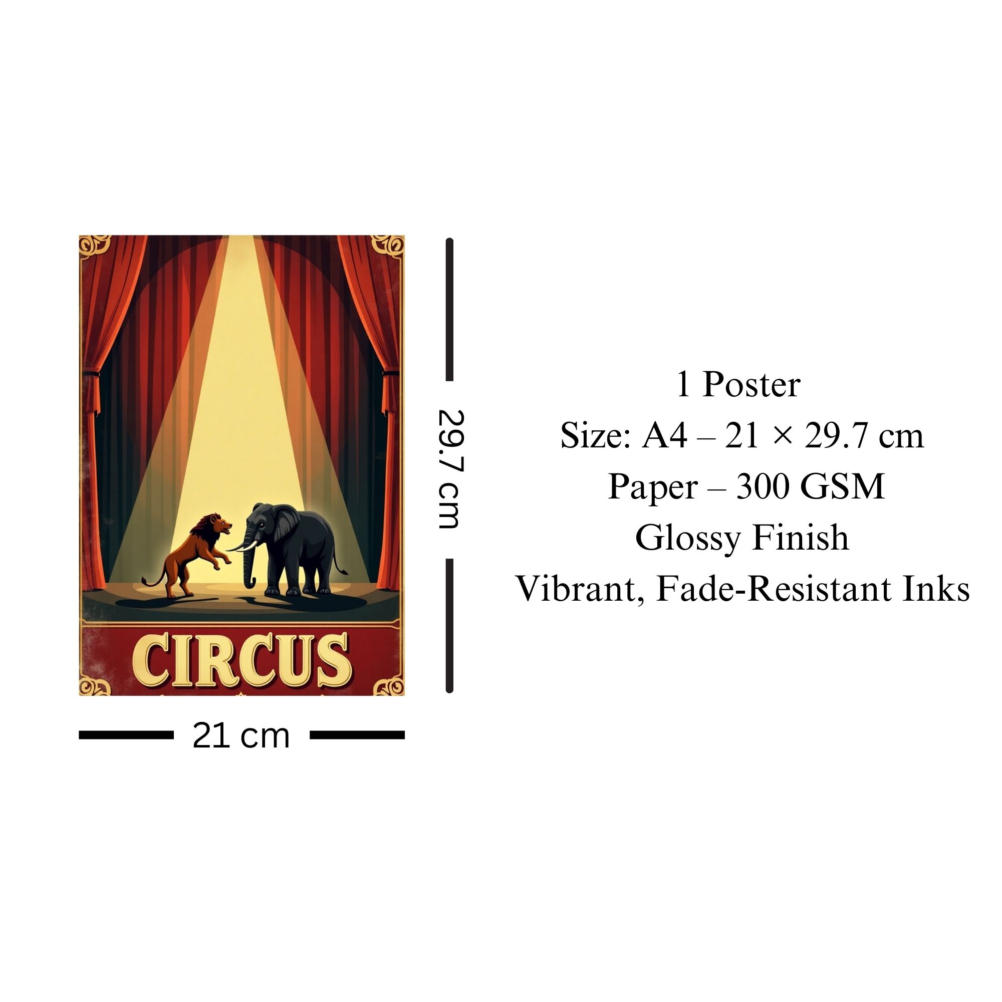 Vintage Circus Poster A4 image 3