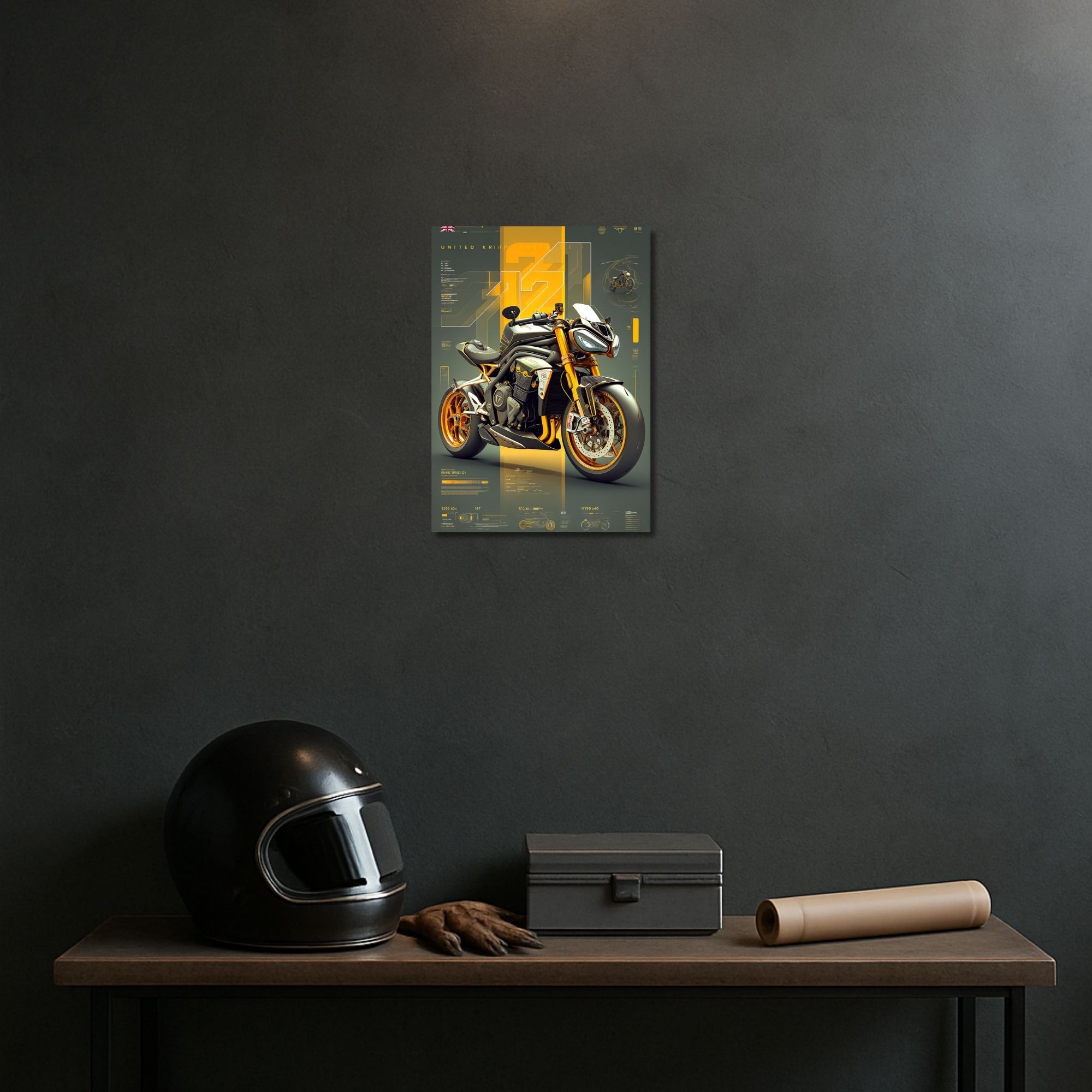 Futuristic Triumph Concept Poster A4 | High-Tech Motorcycle Wall Art image 2