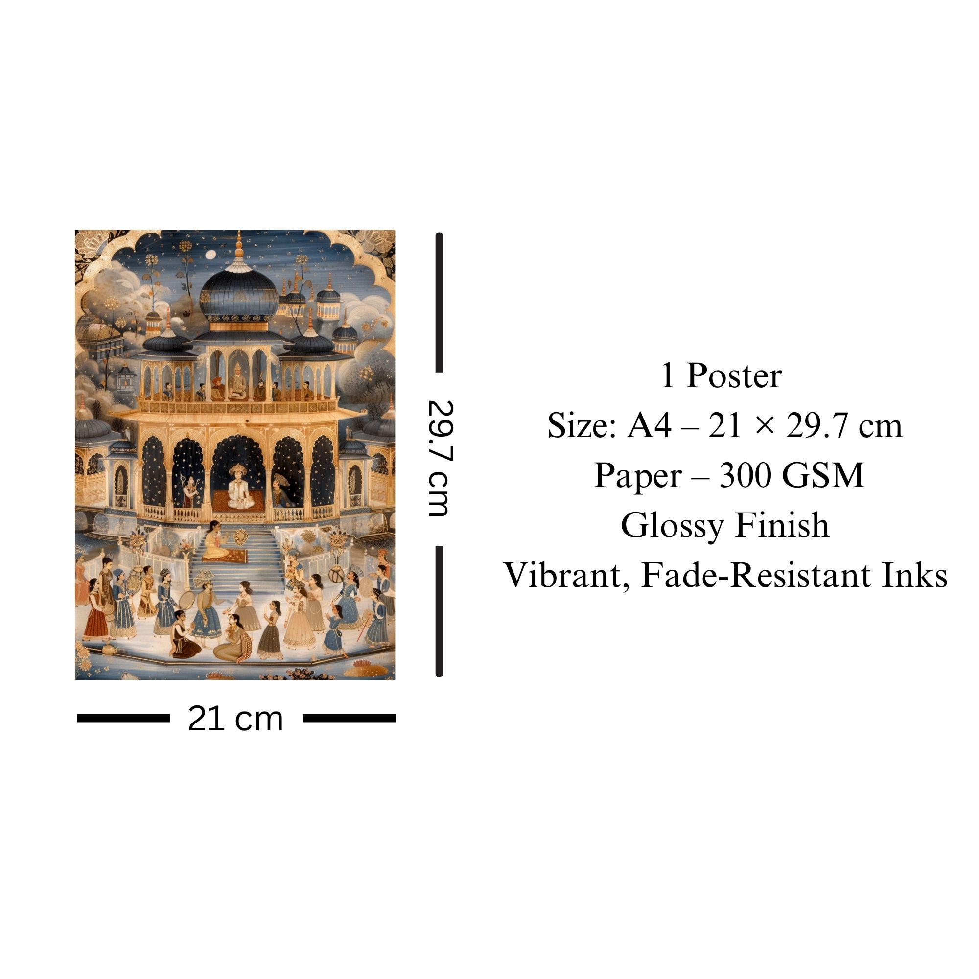 Indian Palace Heritage Poster A4 | Royal Cultural Wall Art image 3