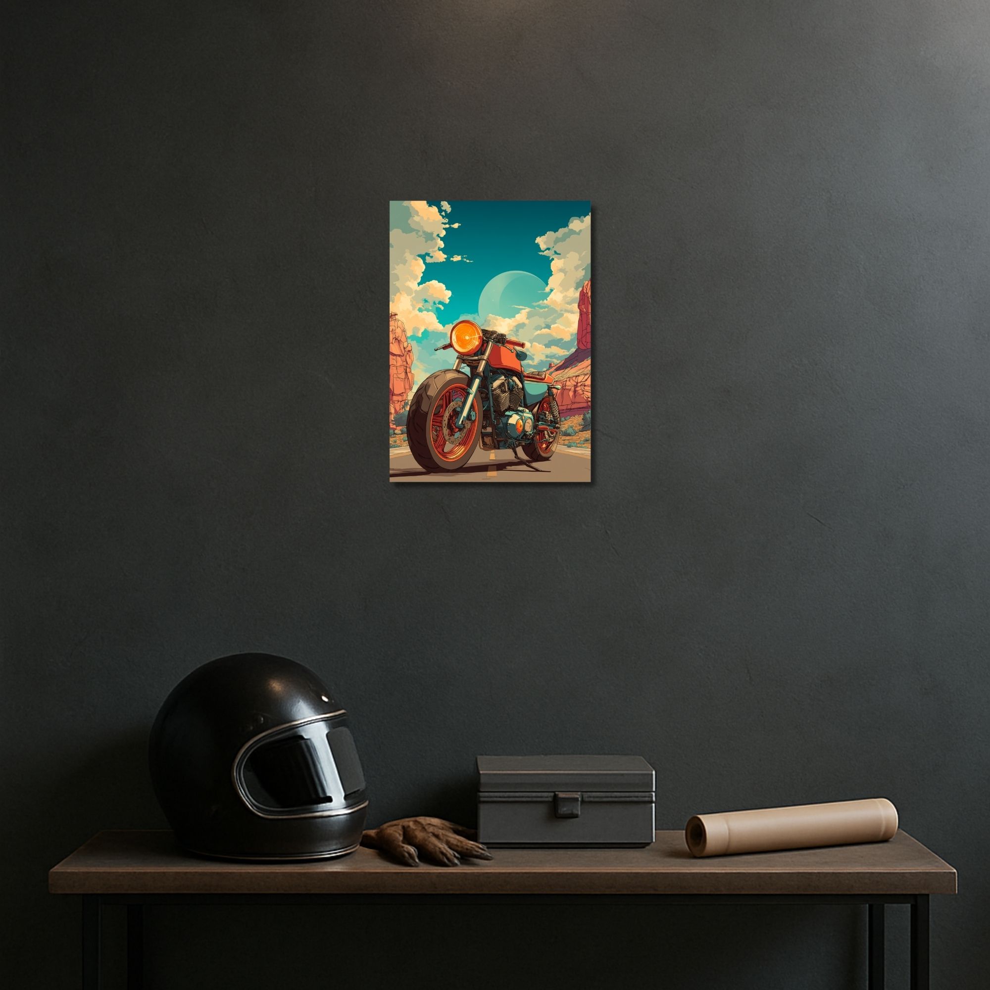 Retro Café Racer Motorcycle Poster A4 | Vintage Bike Wall Art image 2