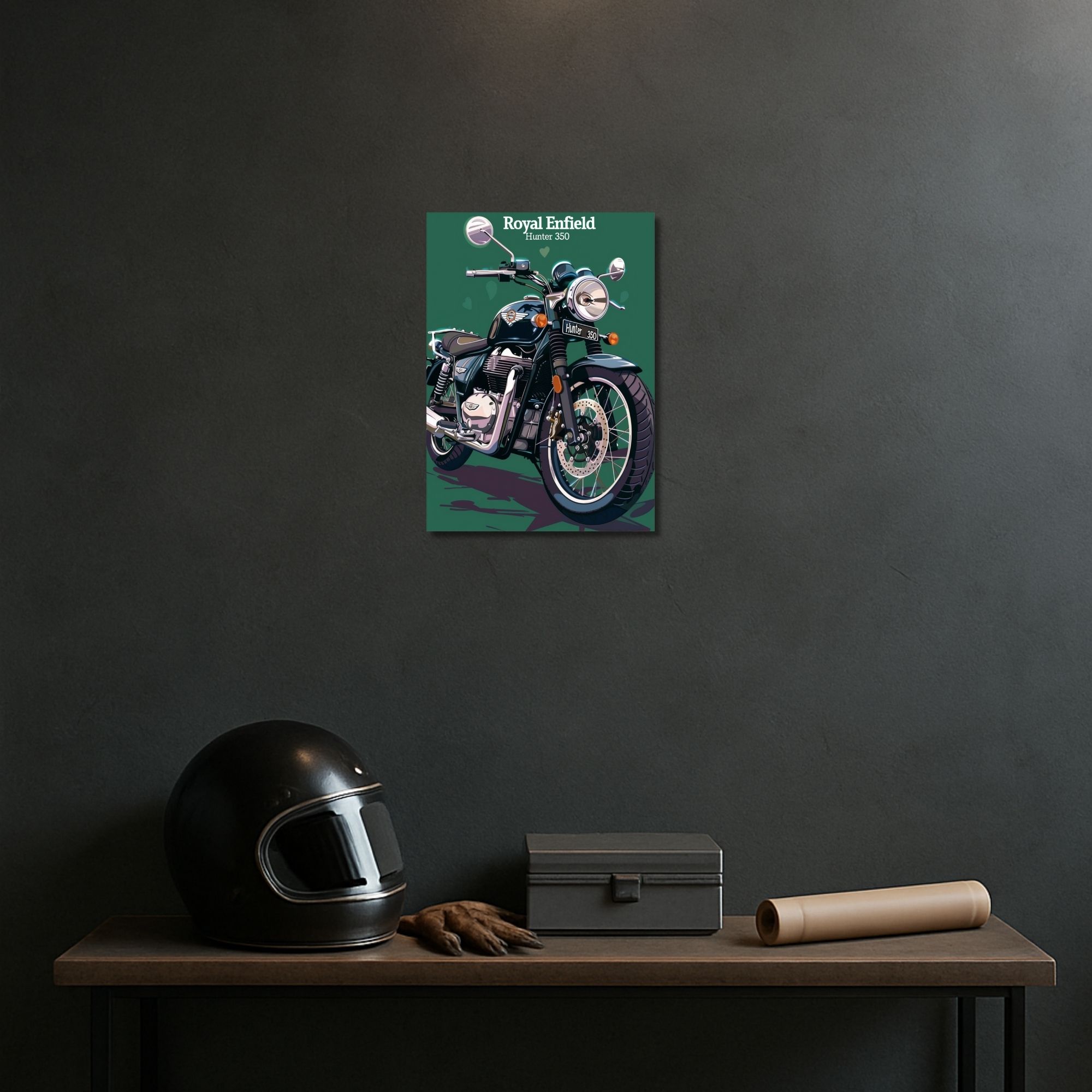 Royal Enfield Hunter 350 Poster A4 | Classic Bike Wall Art image 2