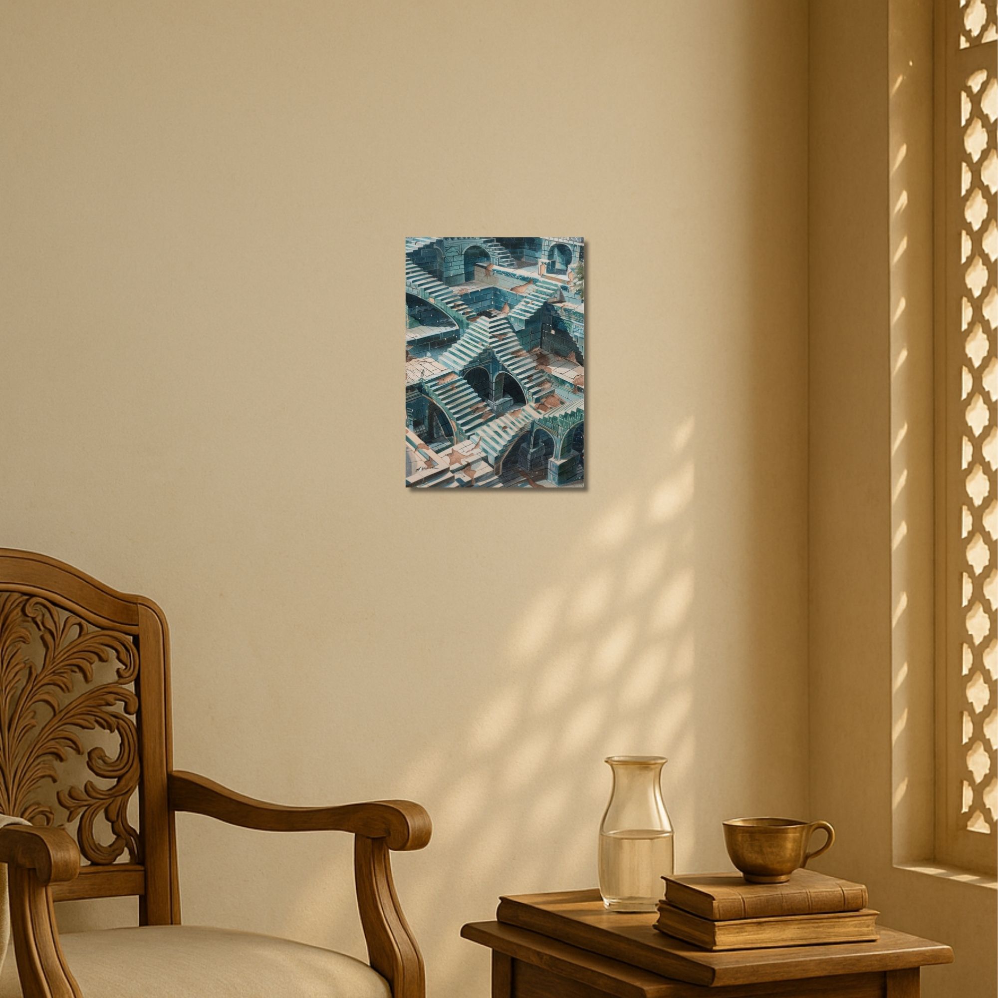 Stepwell Architecture Poster A4 | Indian Heritage Wall Art image 2